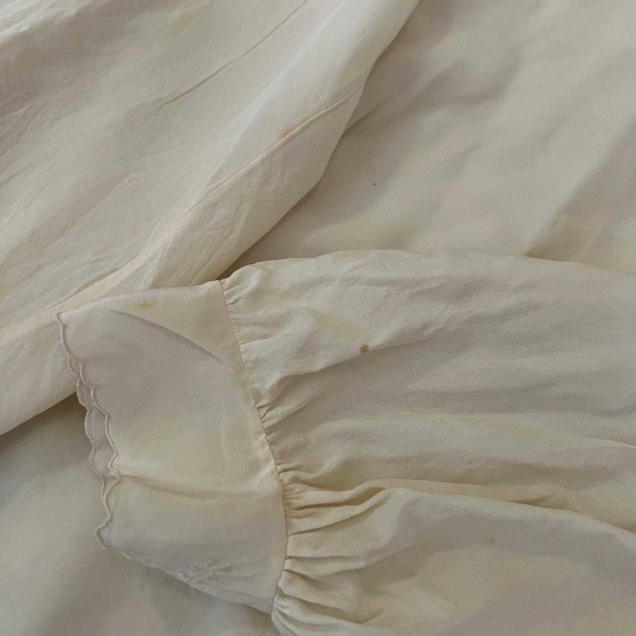 Antique Edwardian Silk Blouse Broderie Anglaise Long Sleeve Peter Pan Collar