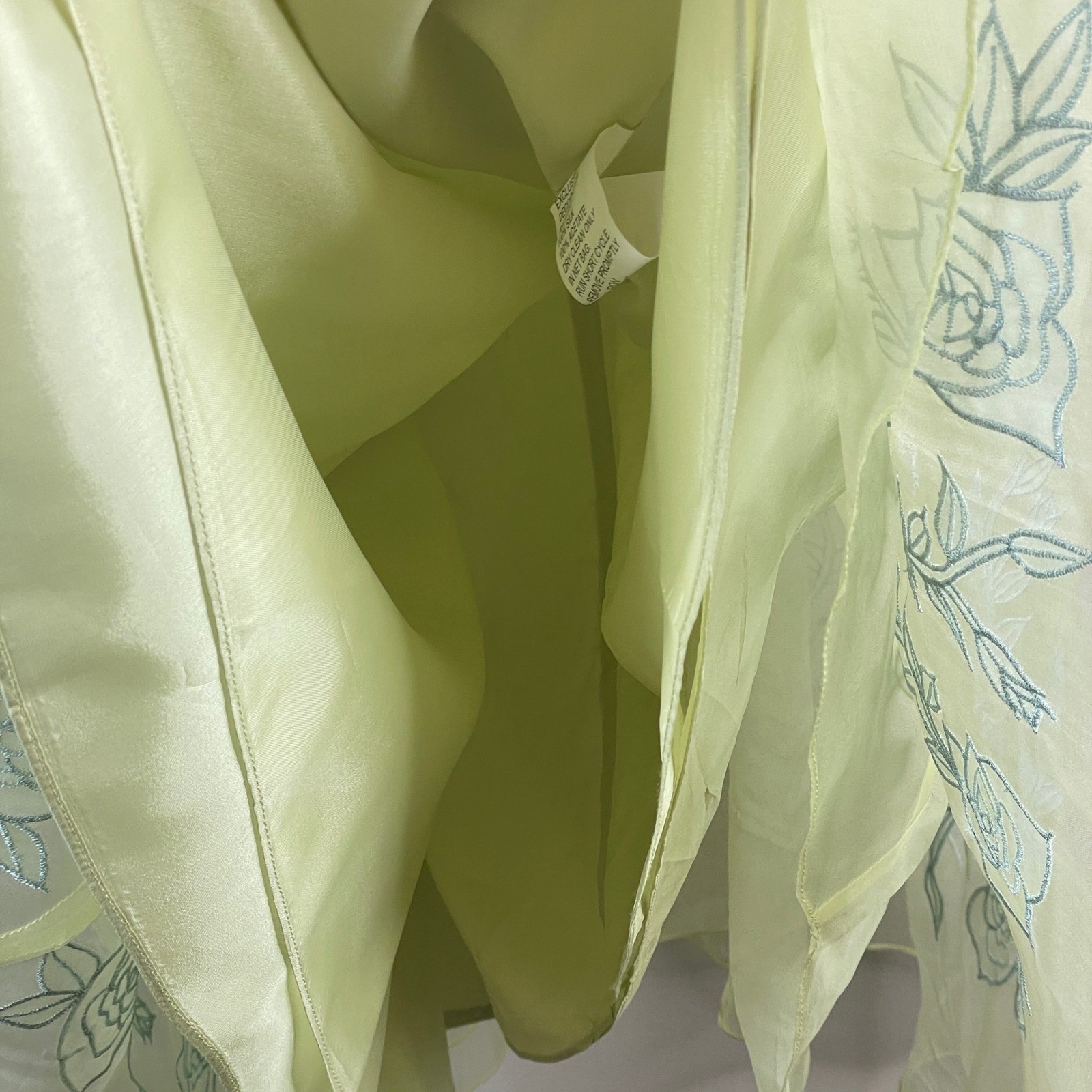 Vintage Watters & Watters Silk Tea Party Dress 10 Ethereal Embroidered Cocktail