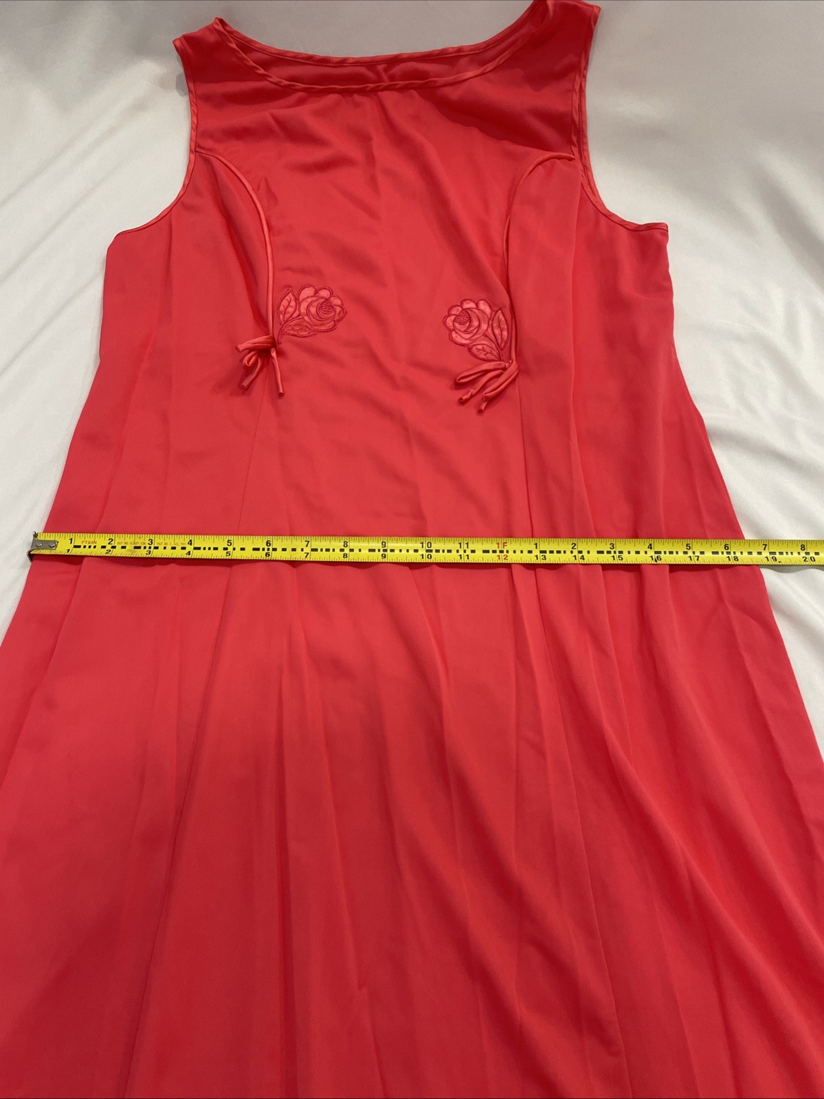 Vintage Women’s Coral 4-Piece Sleep Set Pajama W House Coat Feminine Romantic