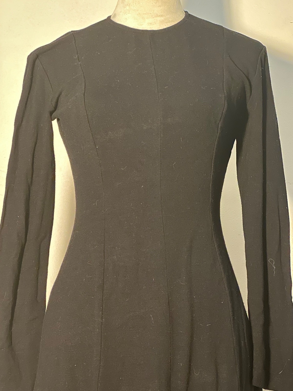 STUNNING Vintage 1960s NORMA KAMALI Dress Black Midi Med/Sm Japan VGUC