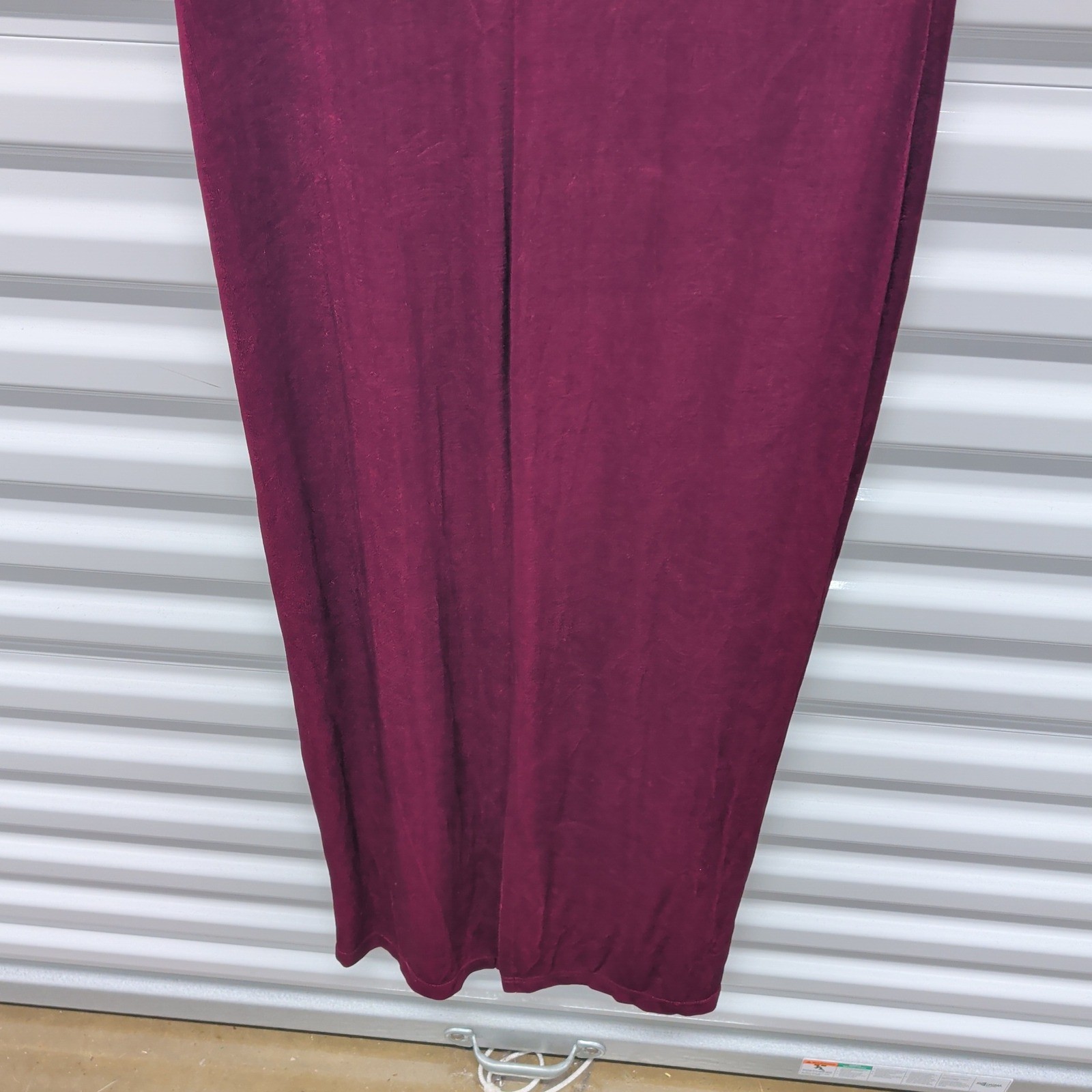 Vintage 90s Slinky Maxi Dress Size 12 Women Burgundy Plum Sleeveless Made in USA