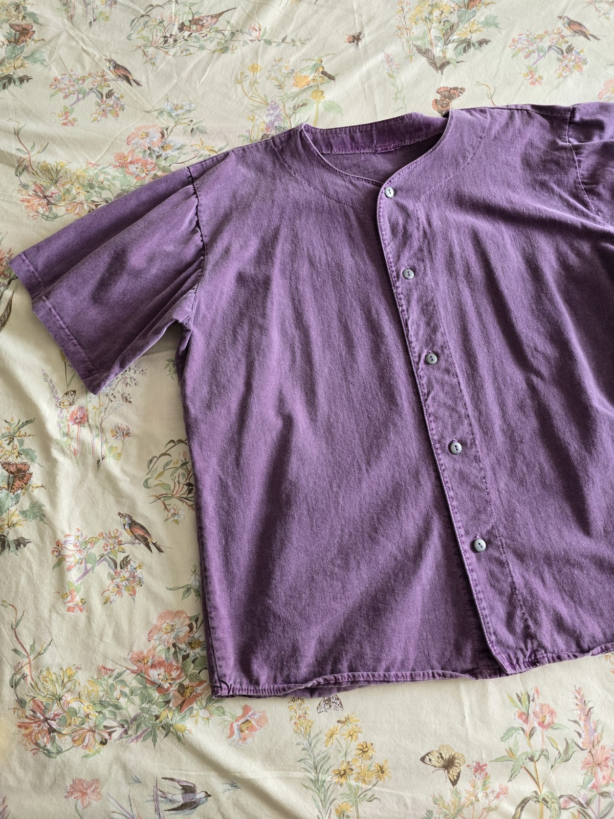 Vintage 90s Y2k Purple Plus Size Blouse Button Up Womens 2XL 3XL Basic Capsule