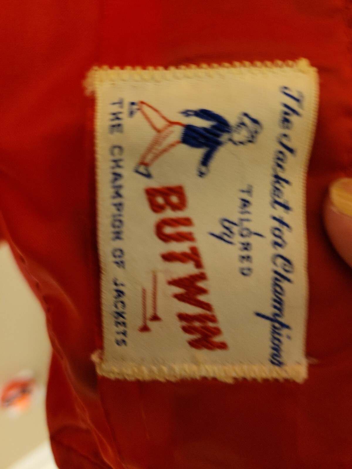 Vintage BUTWIN Red Windbreaker Jacket Snap Close 60’s 70’s? Size M