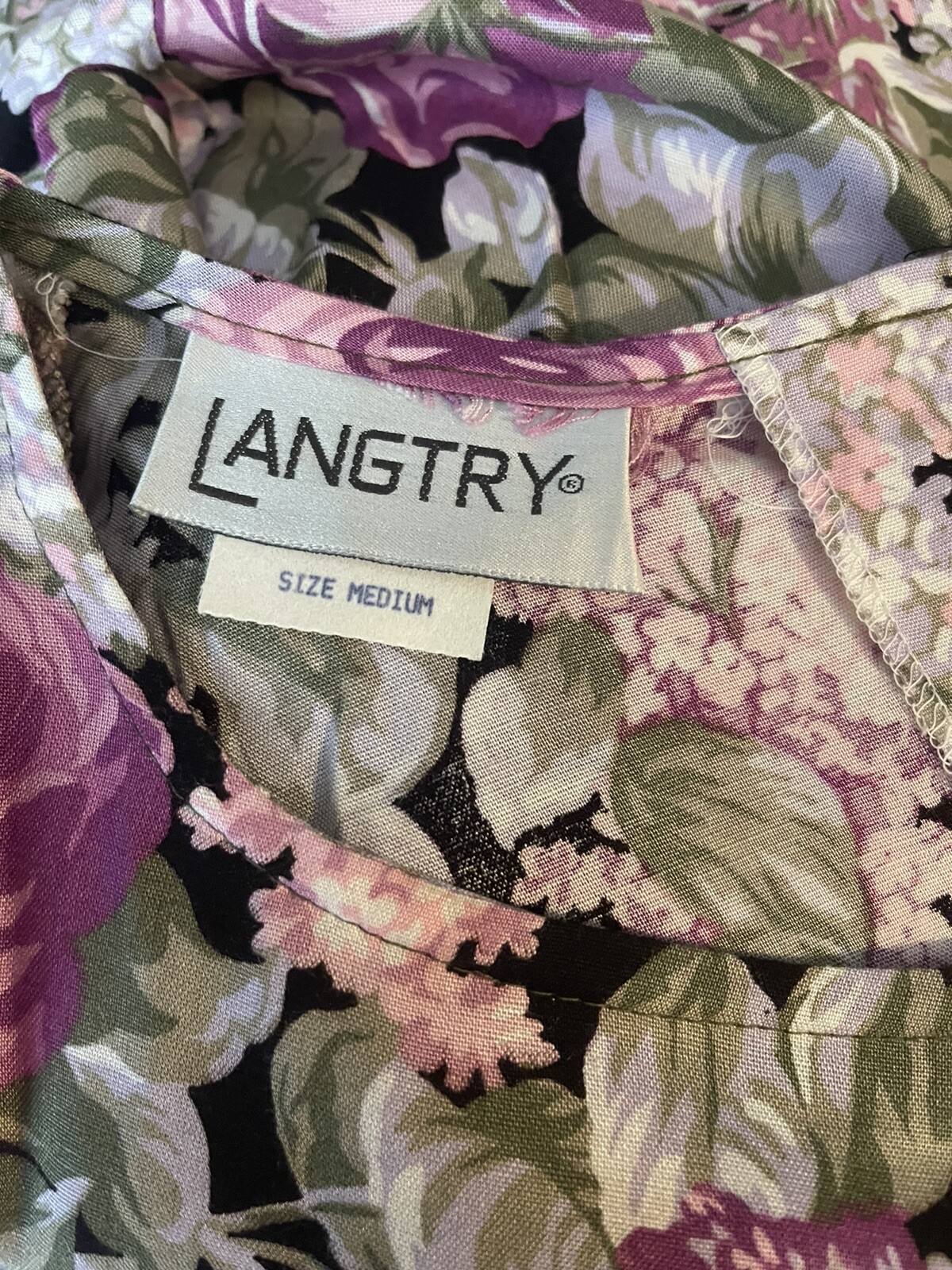 VTG 80s Langtry Floral 2 Piece Jumper Shorts Blouse Pink Flowers Medium Mom