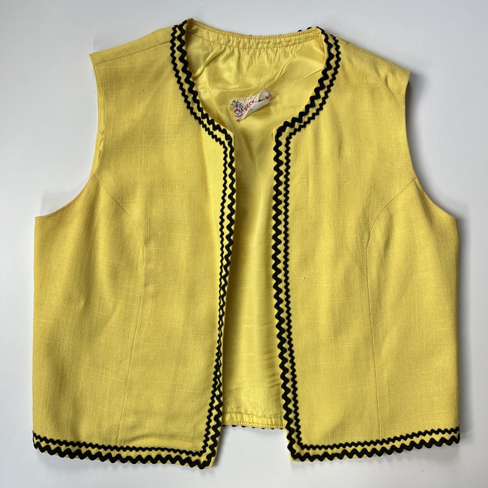 Vintage Peck And Peck Fifth Avenue New York Women’s Vest Yellow Black Small