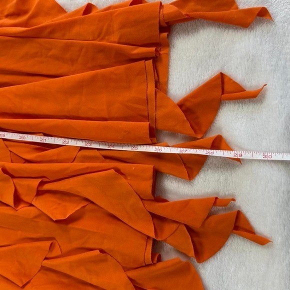 Bliss orange flowy asymmetrical tube top strapless dress Y2K vintage fairy boho