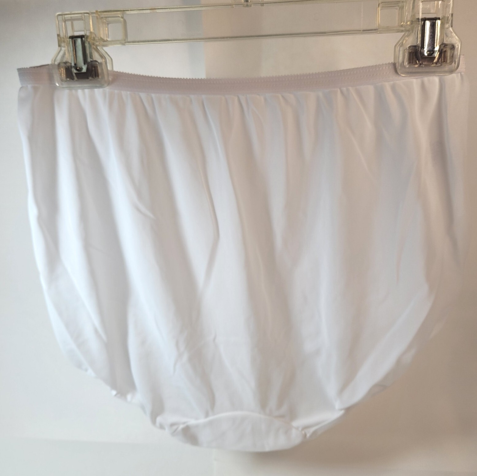 Vintage Dixie Belle White Nylon Granny Panties Size 8 Semi Sheer Pillow Tab