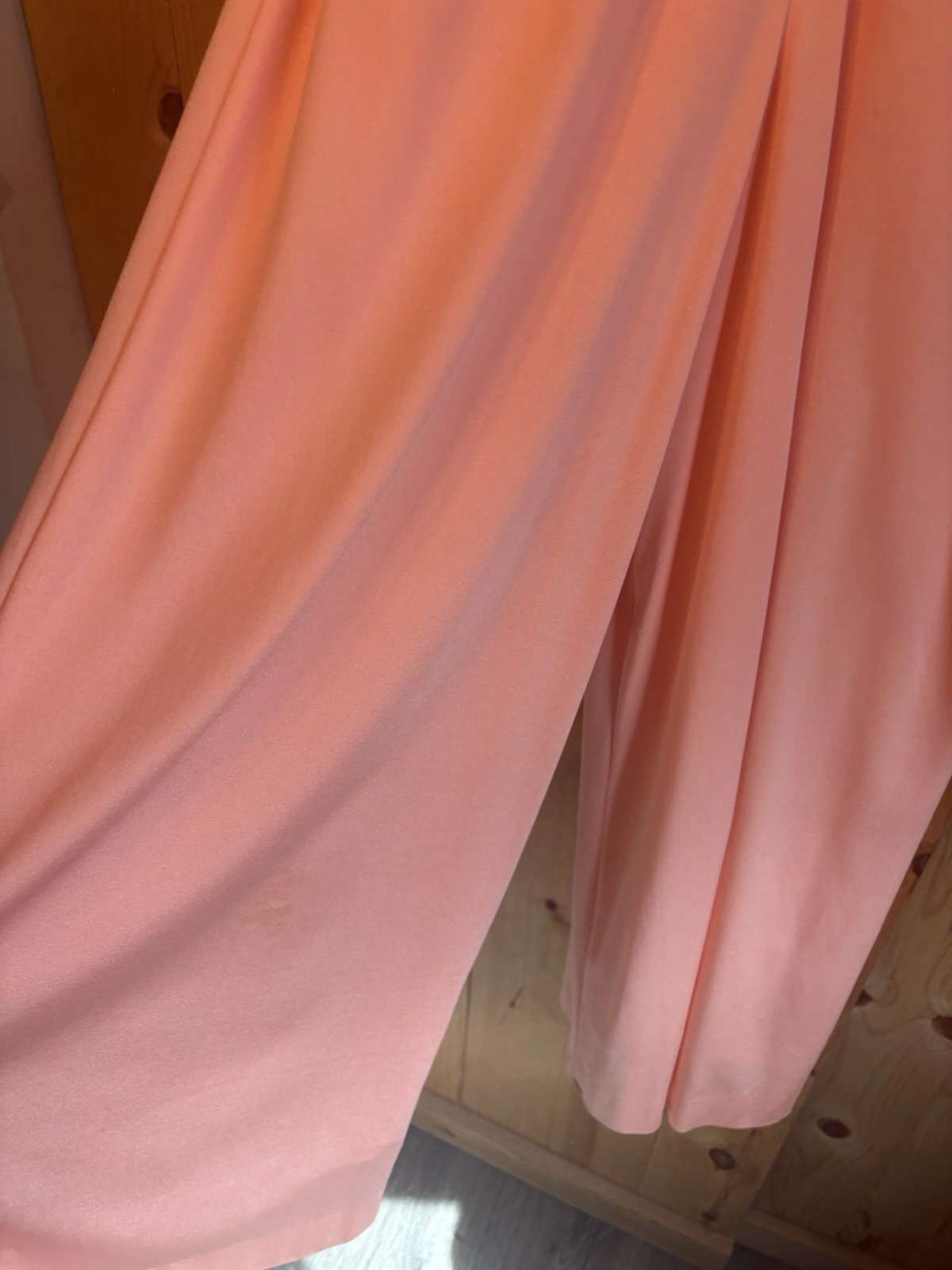 VTG 60-70s Victoria Royal Ltd Blue Beaded Embelished Peach Jumpsuit XS/S FLAWS