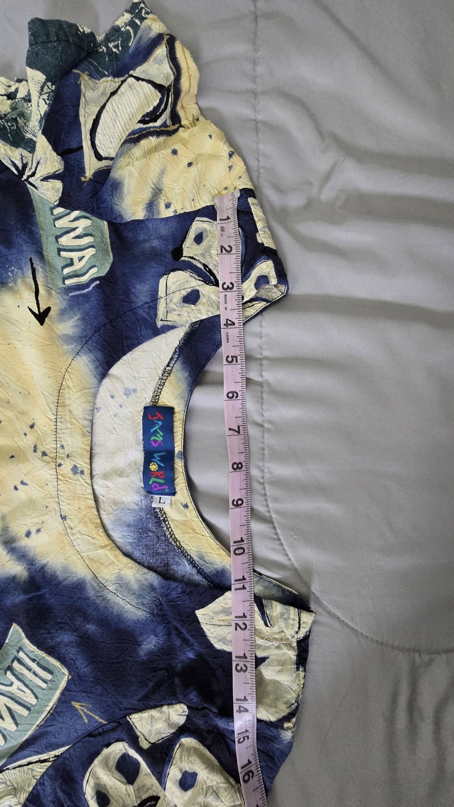 Vintage Jams World Hospitality Hawaiian Tie Back Dress Portrait Paradise Large