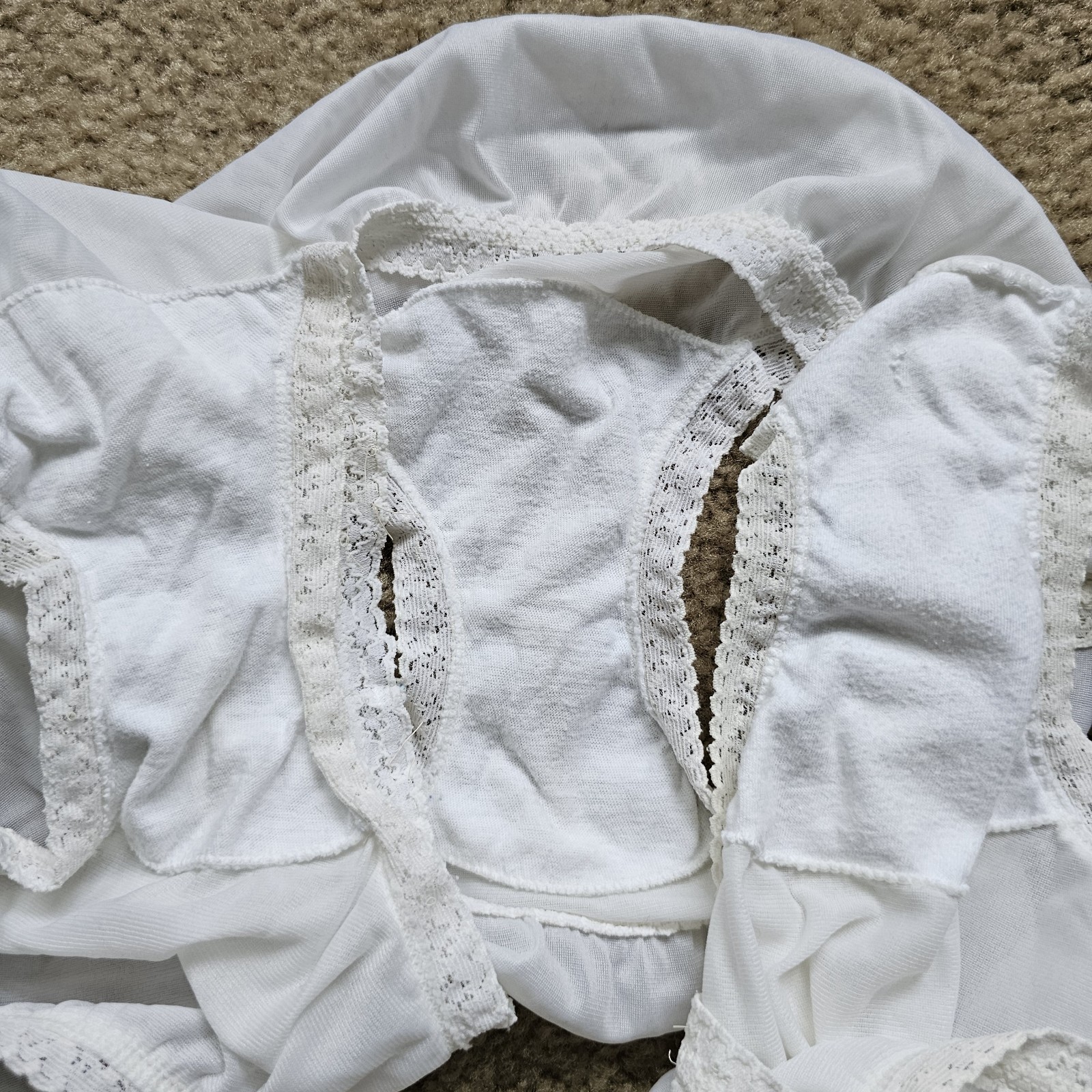 Vintage 80s semi sheer nylon high rise granny panties USA made size small