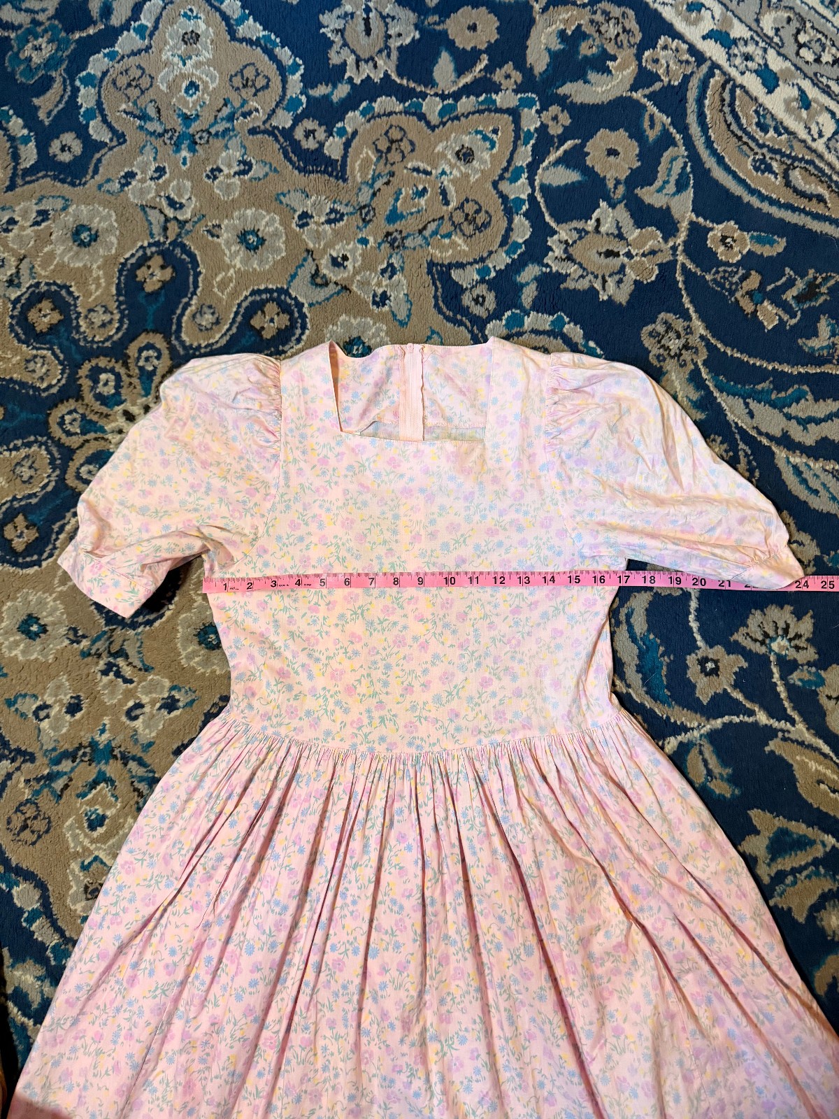 Vintage 80s Laura Ashley light pink floral dress US12
