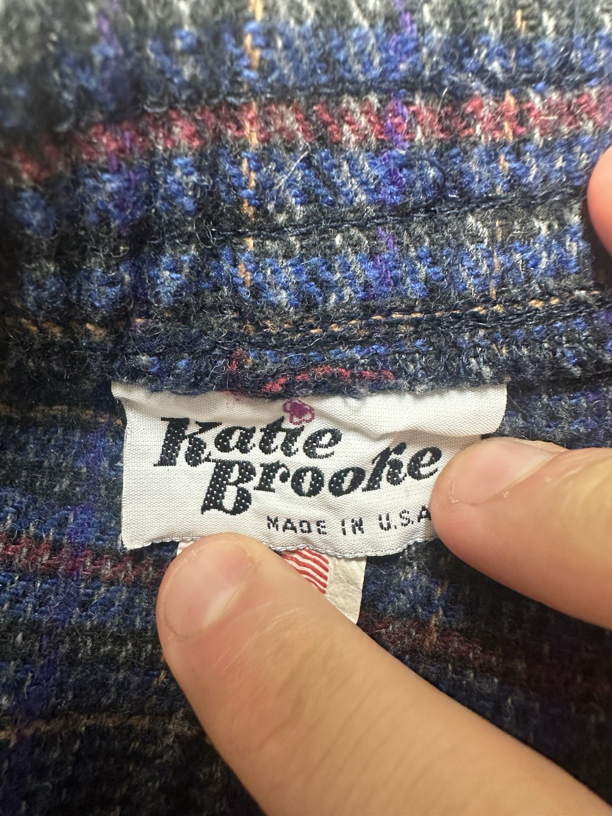 Vintage Skirt Katie Brooke Brown Plaid Wool Blend Lined Pencil size 8
