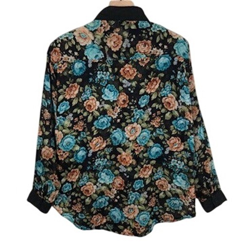 VTG Speed Limit MPH Floral Beaded Sequin Vest Overlay Shirt Women’s M Western