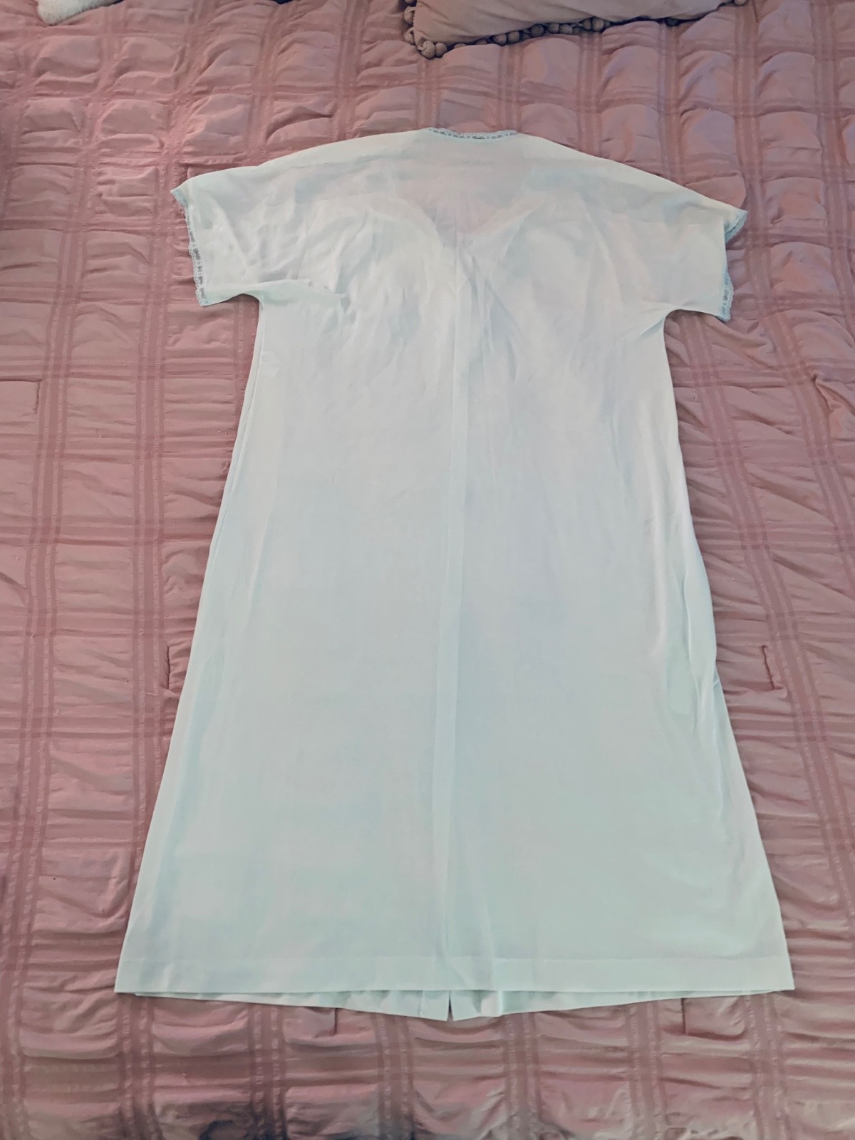 LOT of 3x Vintage Vanity Fair BLUE PINK AQUA Robe Slip Gown Nylon Nightgown SZ S