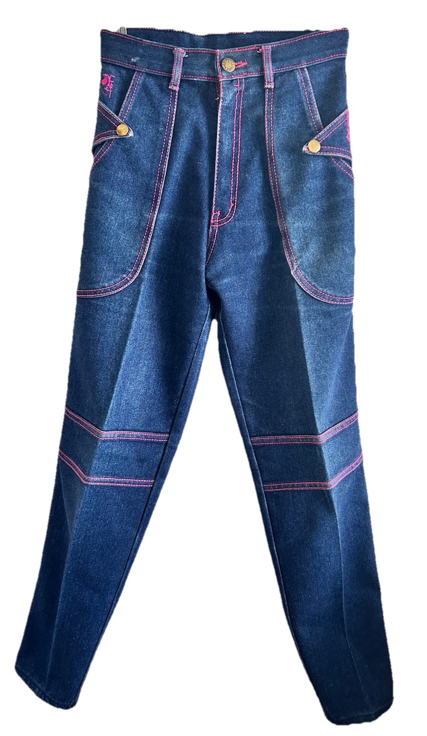 Vintage Women’s 1980s Filippo-Totti High Waisted Jean Over Stitching Size 3/4