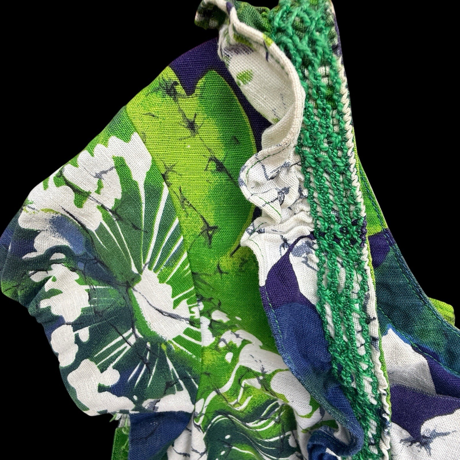 VTG Liberty House Of Hawaii Barkcloth Flower Power Maxi Dress MuMu Hawaiian