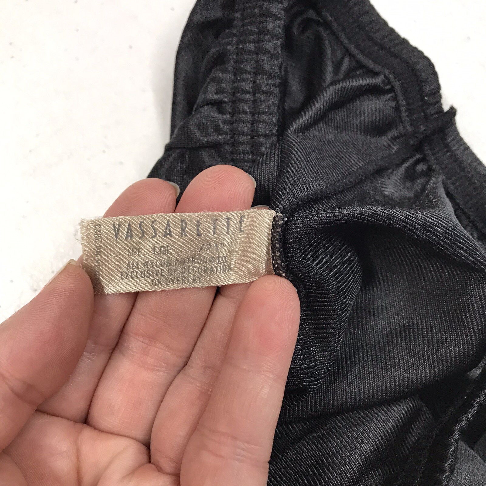 Vintage Vasarette Half Slip Skirt Large Black Lingerie Lace USA Slit 21” Unique