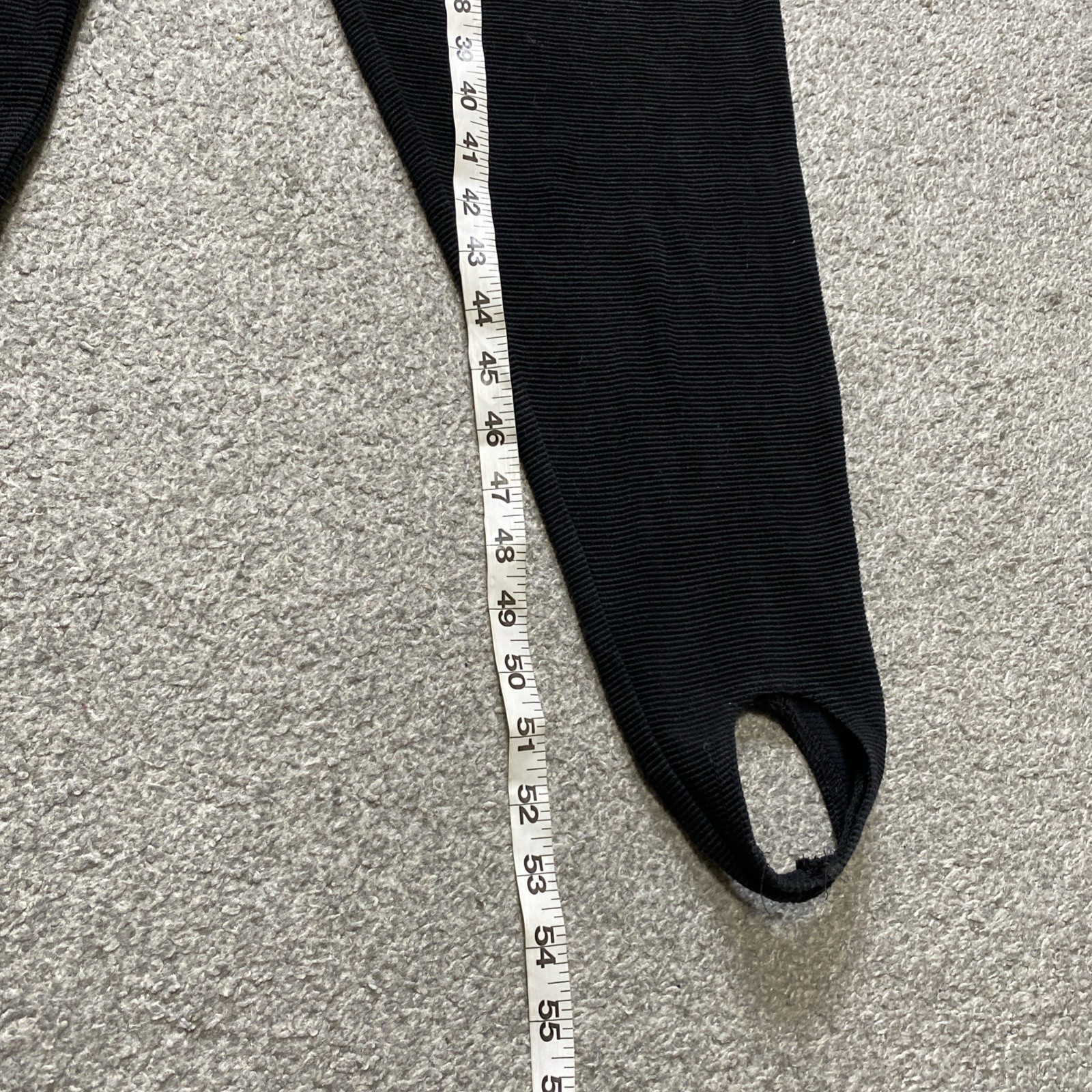 Cache VTG 80s Jumpsuit Sz M * Black Ribbed Knit Stirrups Stretch Pleated Vneck