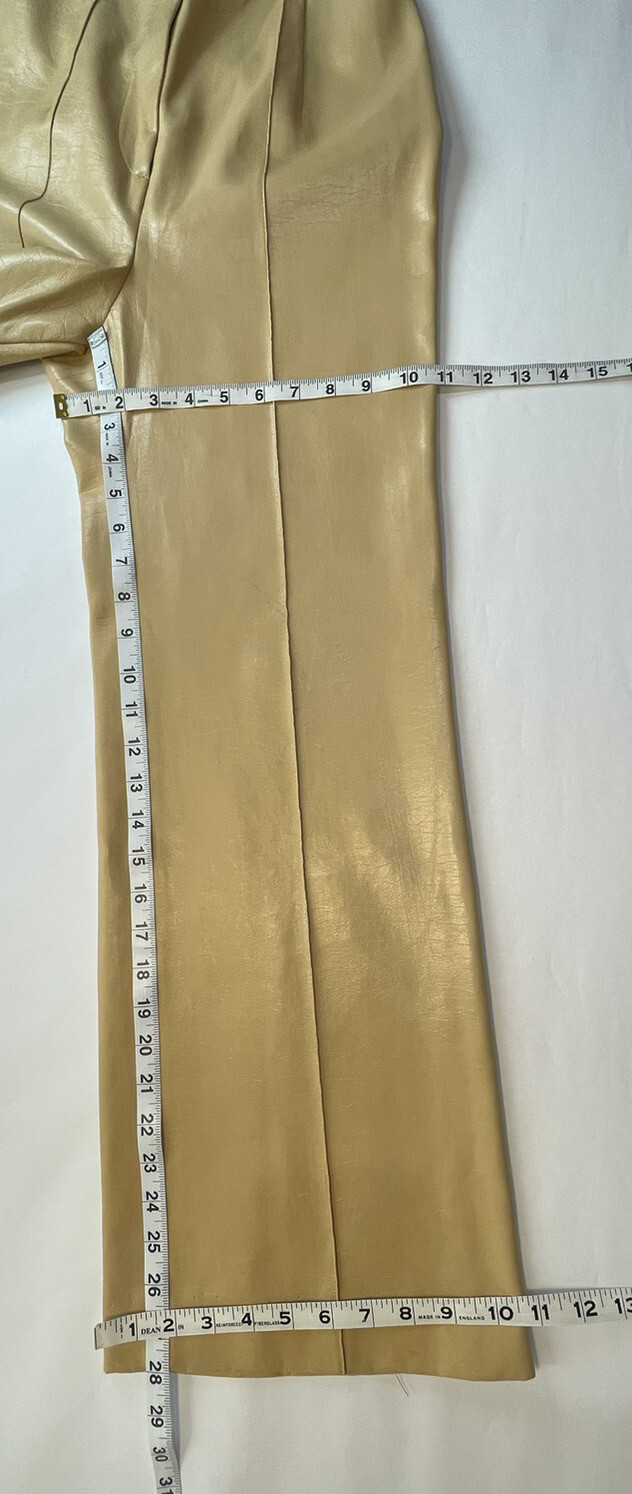 VTG 70s Faux Leather Pants Flare No Pockets Serbin Women’s 24 X 28