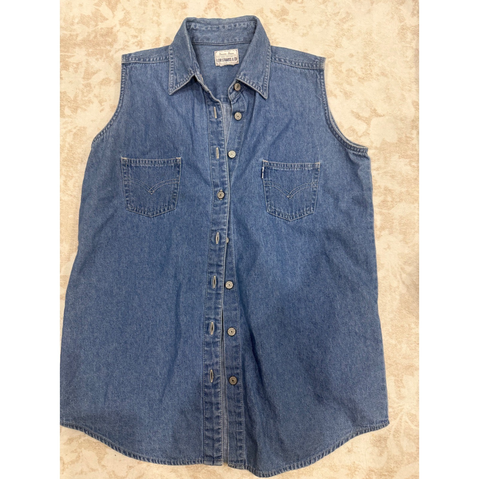 VTG Rare Levi’s Jeans Heritage White Tab Denim Vest ’97 Y2K Western Archive READ