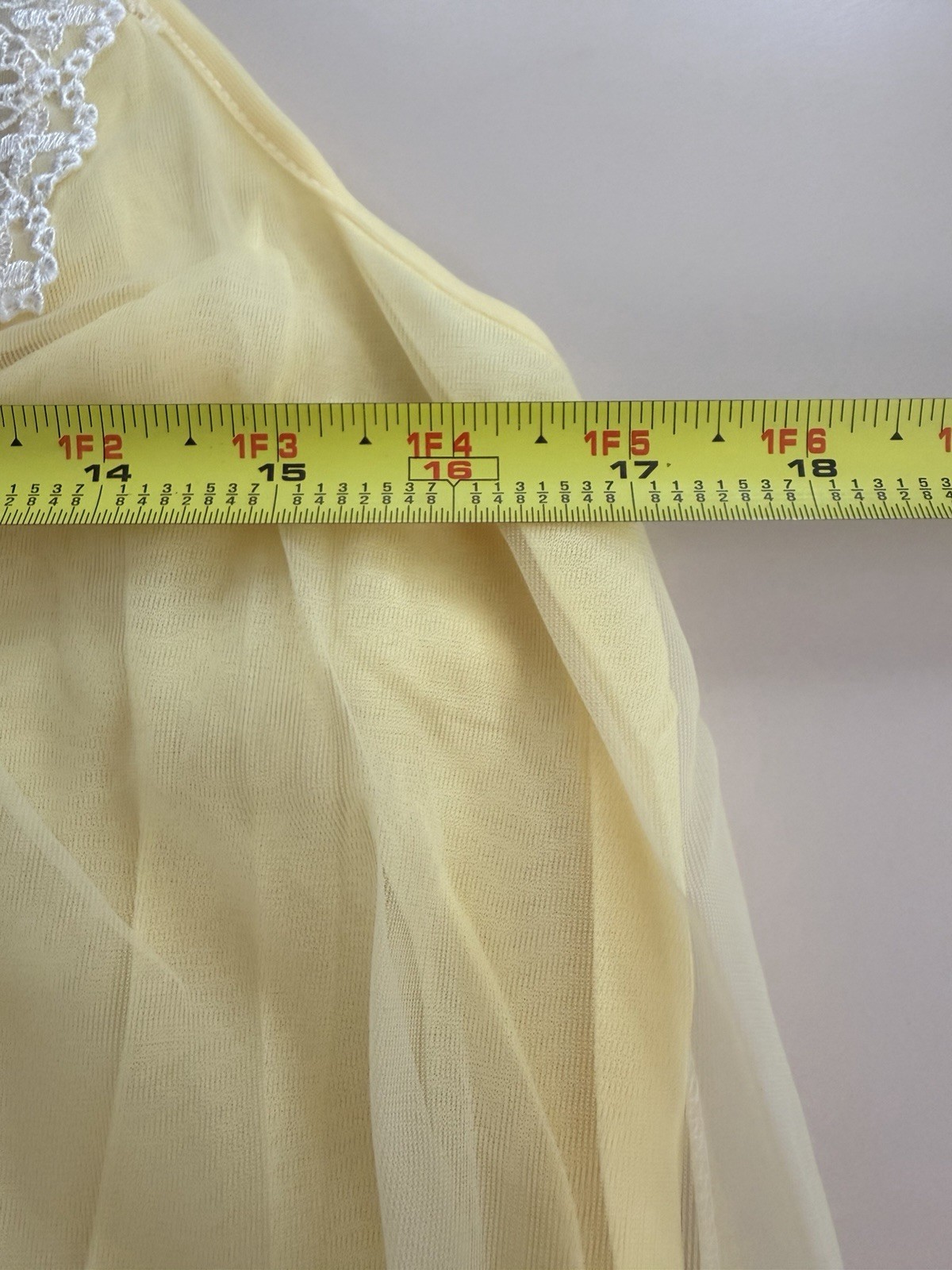 Vintage Fashioned by Belinda Yellow Chiffon Nightgown S Negligee Sheer Sleepwear