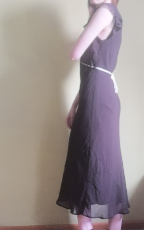 Kaliko vtg babydoll silk midi dress Bella Swan vamp grunge with velour belt