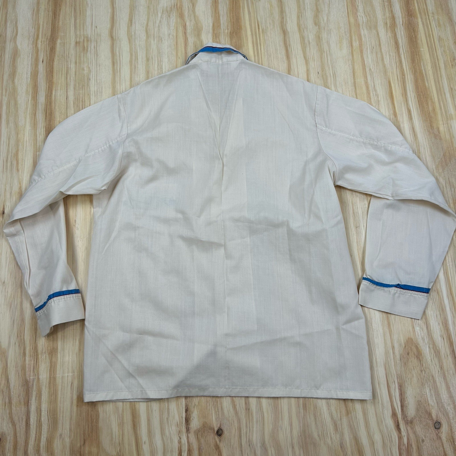 True Vintage Pelham Women’s Shirt Blouse 70s Retro Collar Trim Multicolor USA B