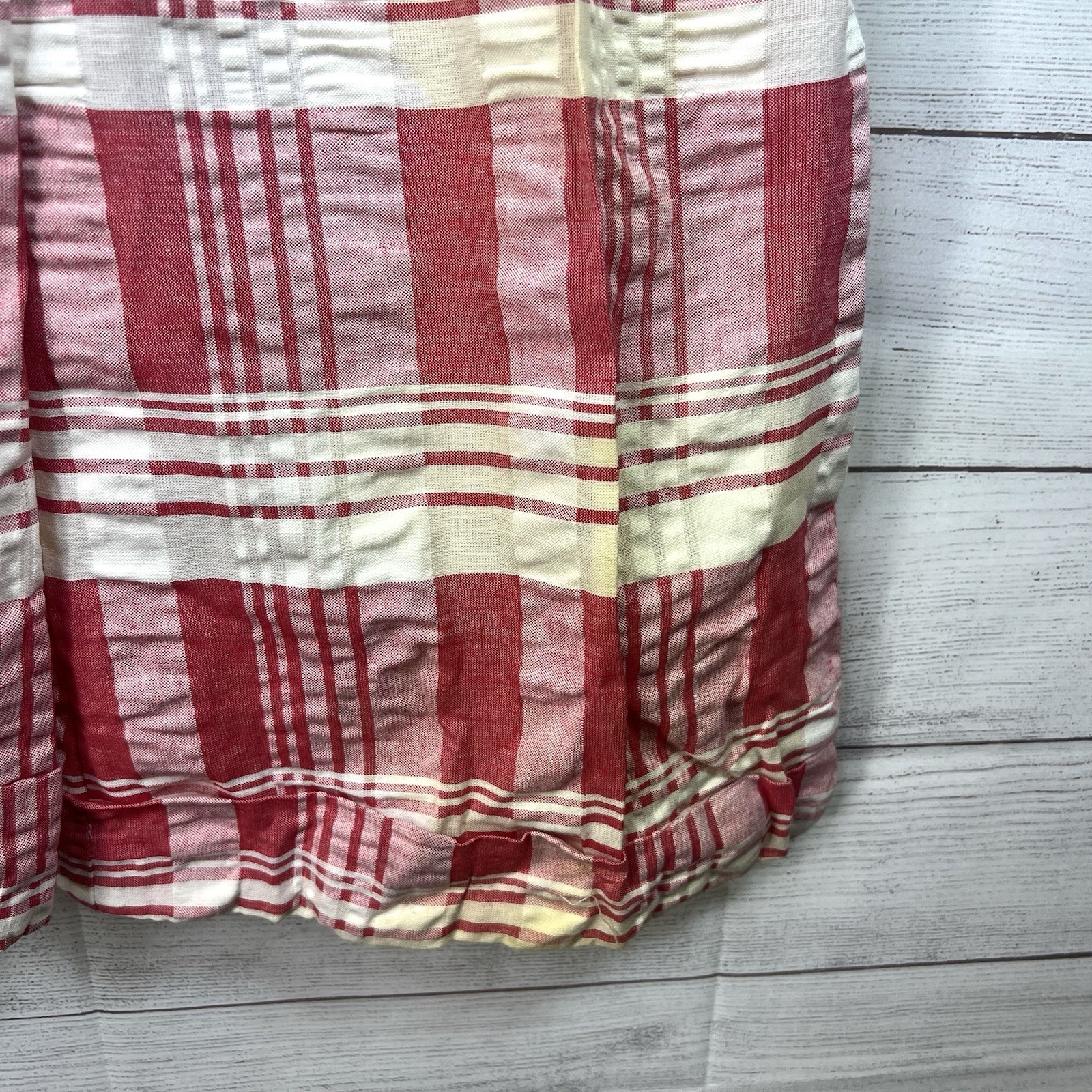 VINTAGE 60’s 70’s Tomboy Plaid Bell Bottom Pants Size 9 Red White Gingham USA