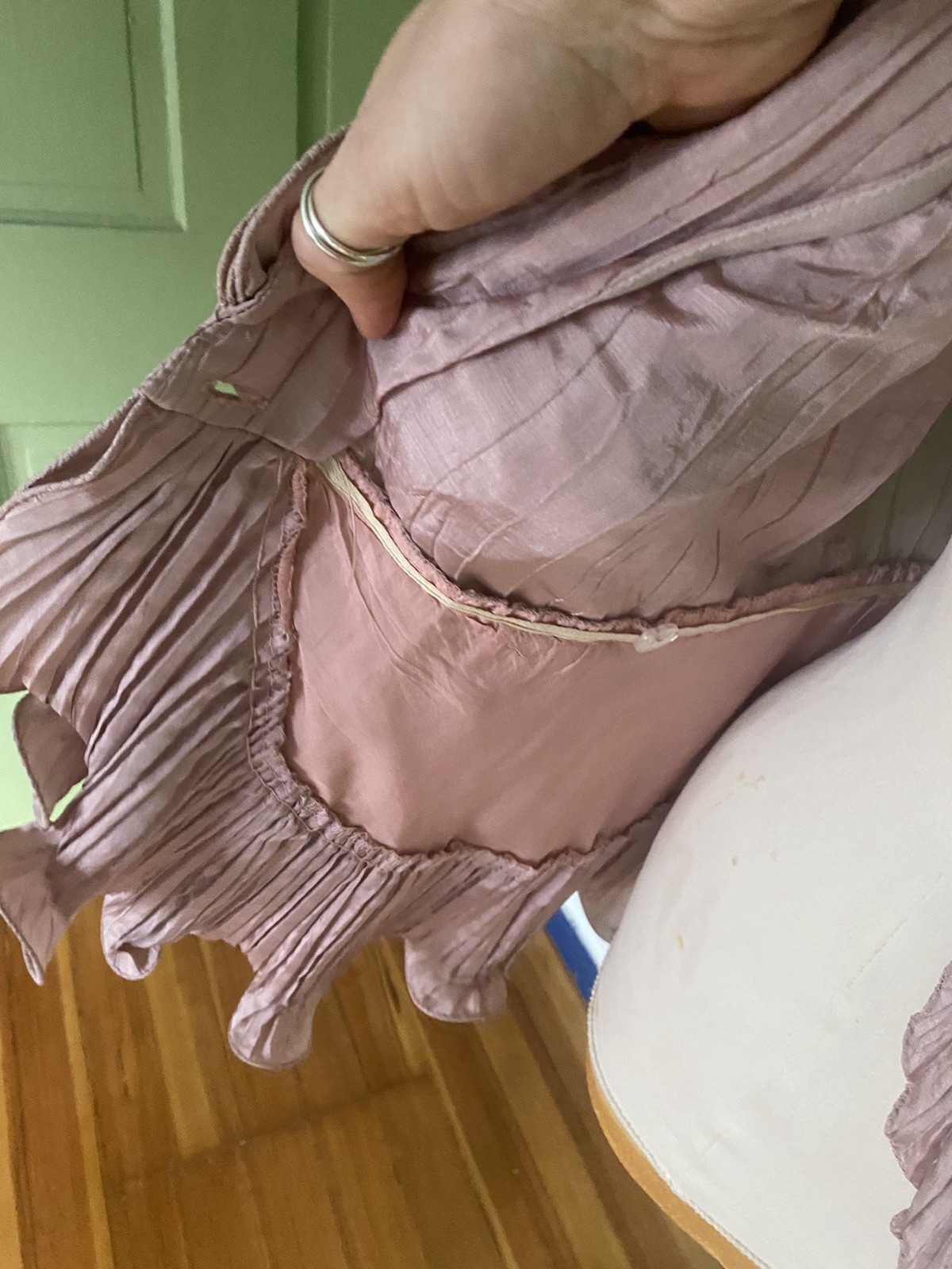 Vintage 80s BB Collections barbara barbara Mauve pink Ruffle Peplum Blouse