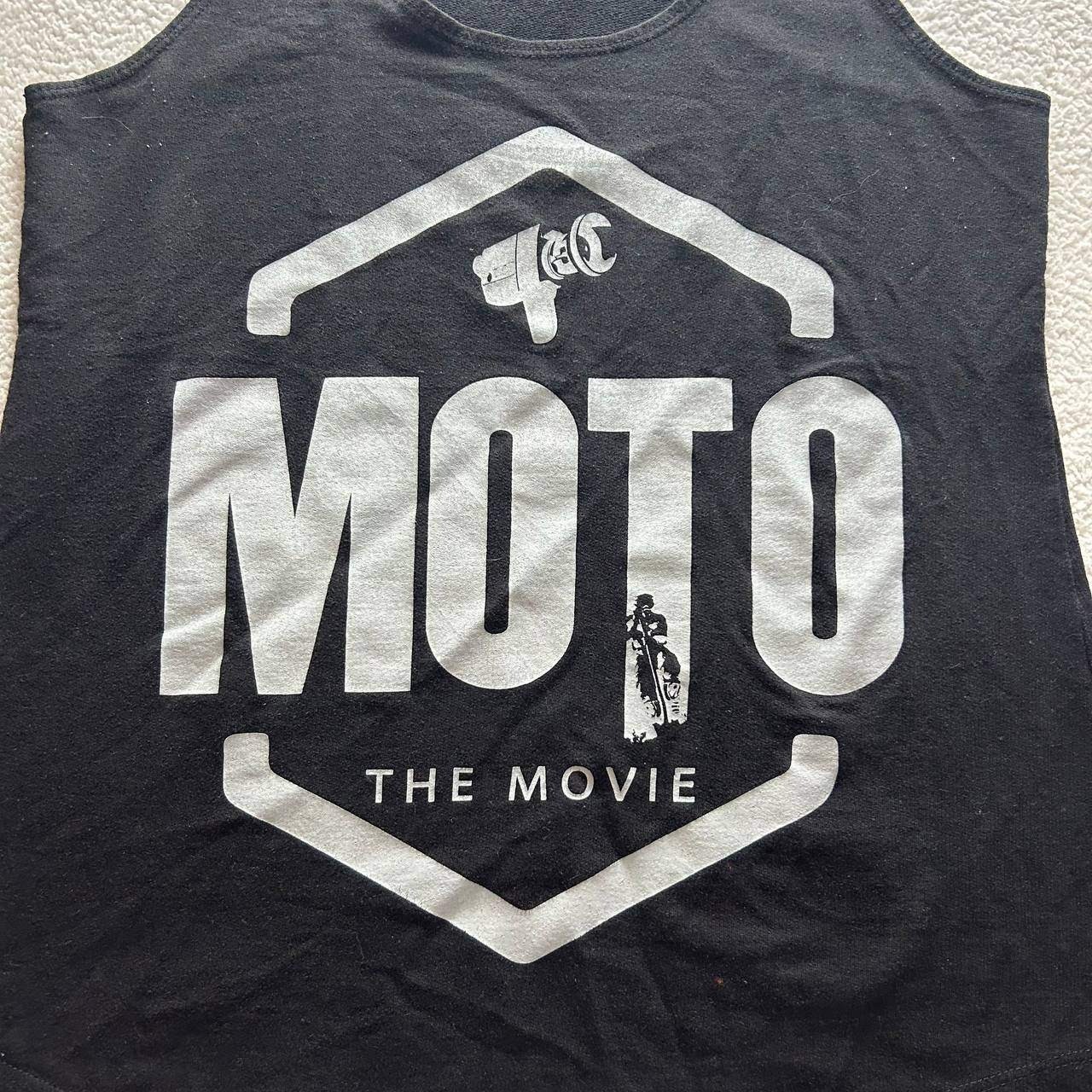 Vintage Moto The Movie Promo Big Logo Tank Top Shirt Racing Black Size Large