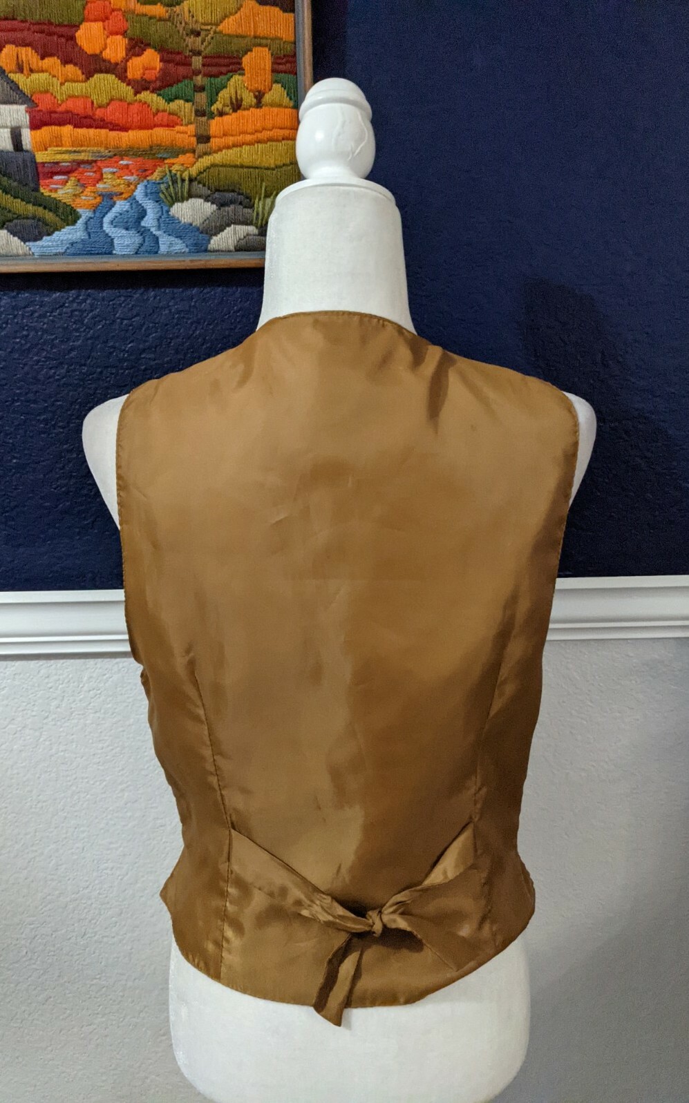 VTG Centigrade 100% Leather Suede Camel Brown Vest Cowboy Western Sz Medium M