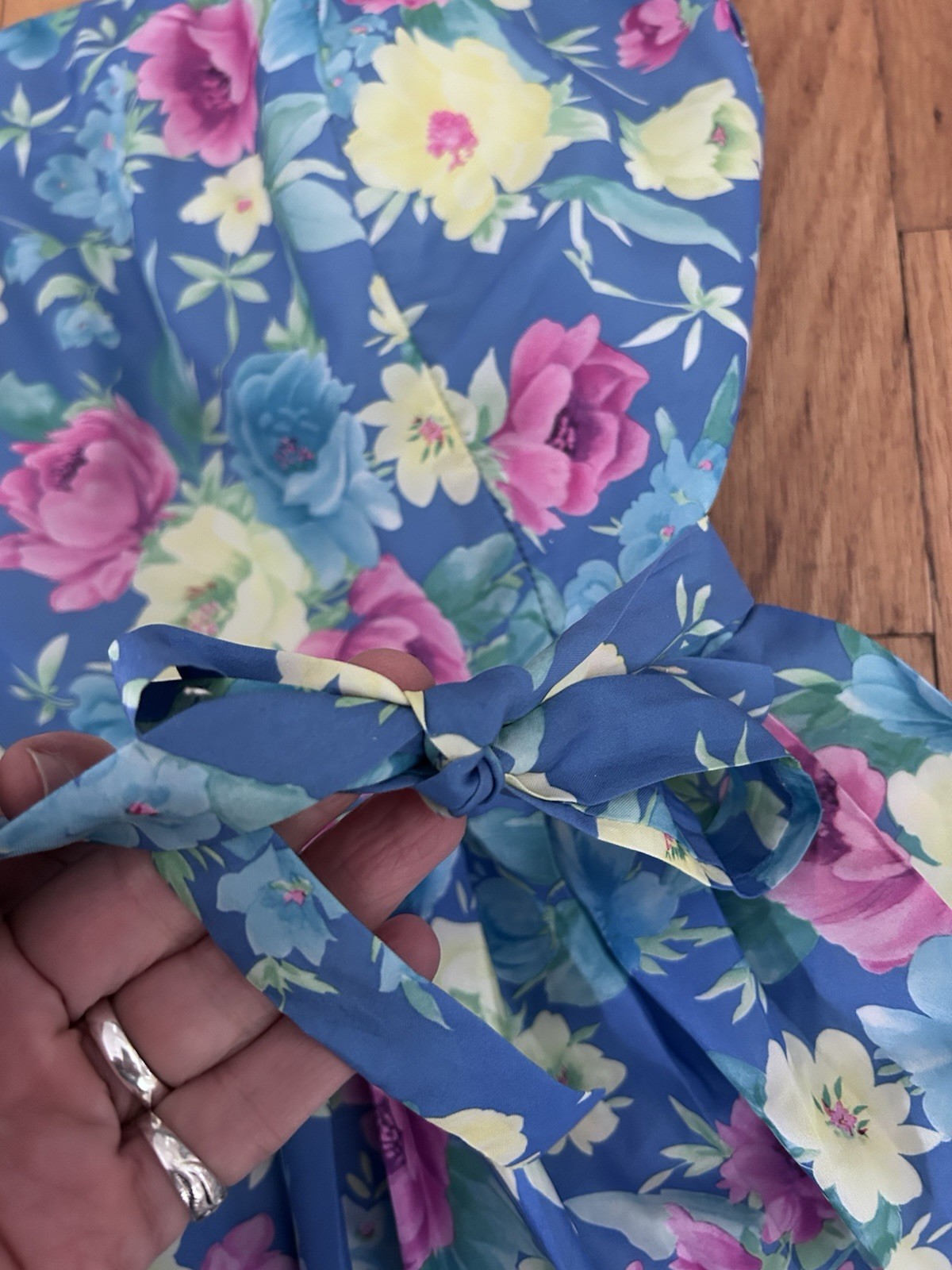 True Vintage 1960s Sea Waves Floral Swim Suit Playsuit Dress Sz 10 2pc & Belt