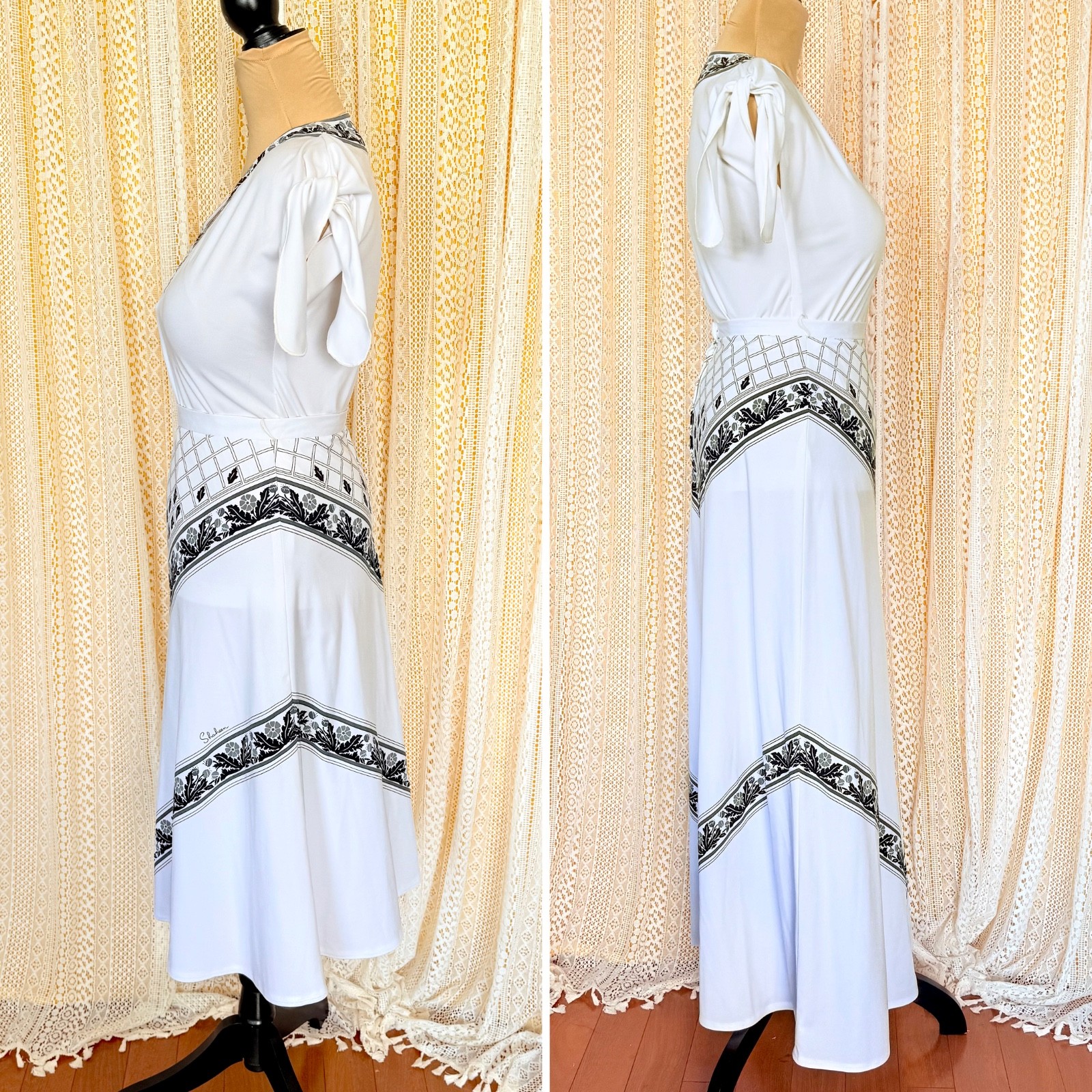 VTG 70s Miss Shaheen Hawaiian 3pc Convertible Hosting Set 2 Skirts with Top XS-S