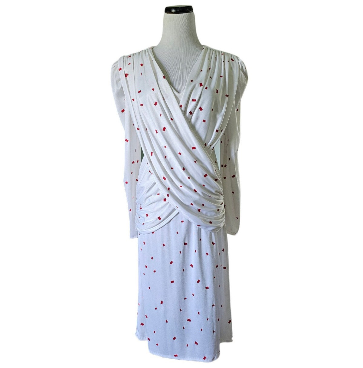 80s Golden Girl Style Crisscross Front Dress . S/M . Union Made