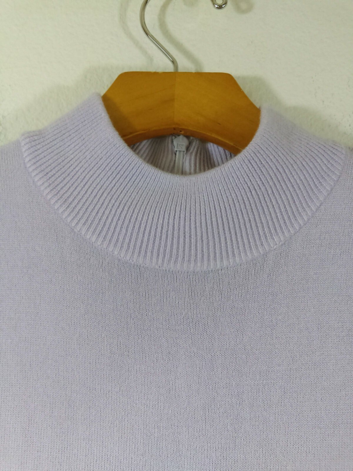 Vintage Covington Small Knit Short Sleeve Sweater Pale Purple Mock Neck Acrylic
