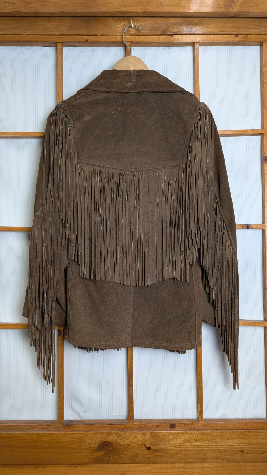 Vintage 70s Schott Bros RANCHER Western Fringe Leather Coat Brown Size 8