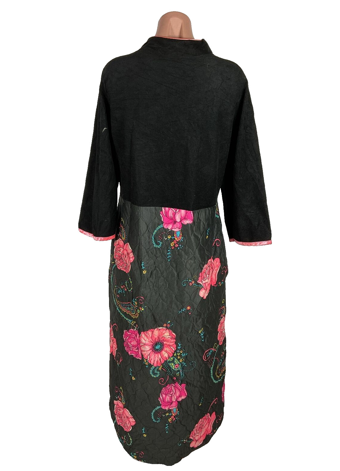 Vintage 70s Plaza 9 M Robe House Dress Lounge Muumuu Kaftan Psychedelic Floral