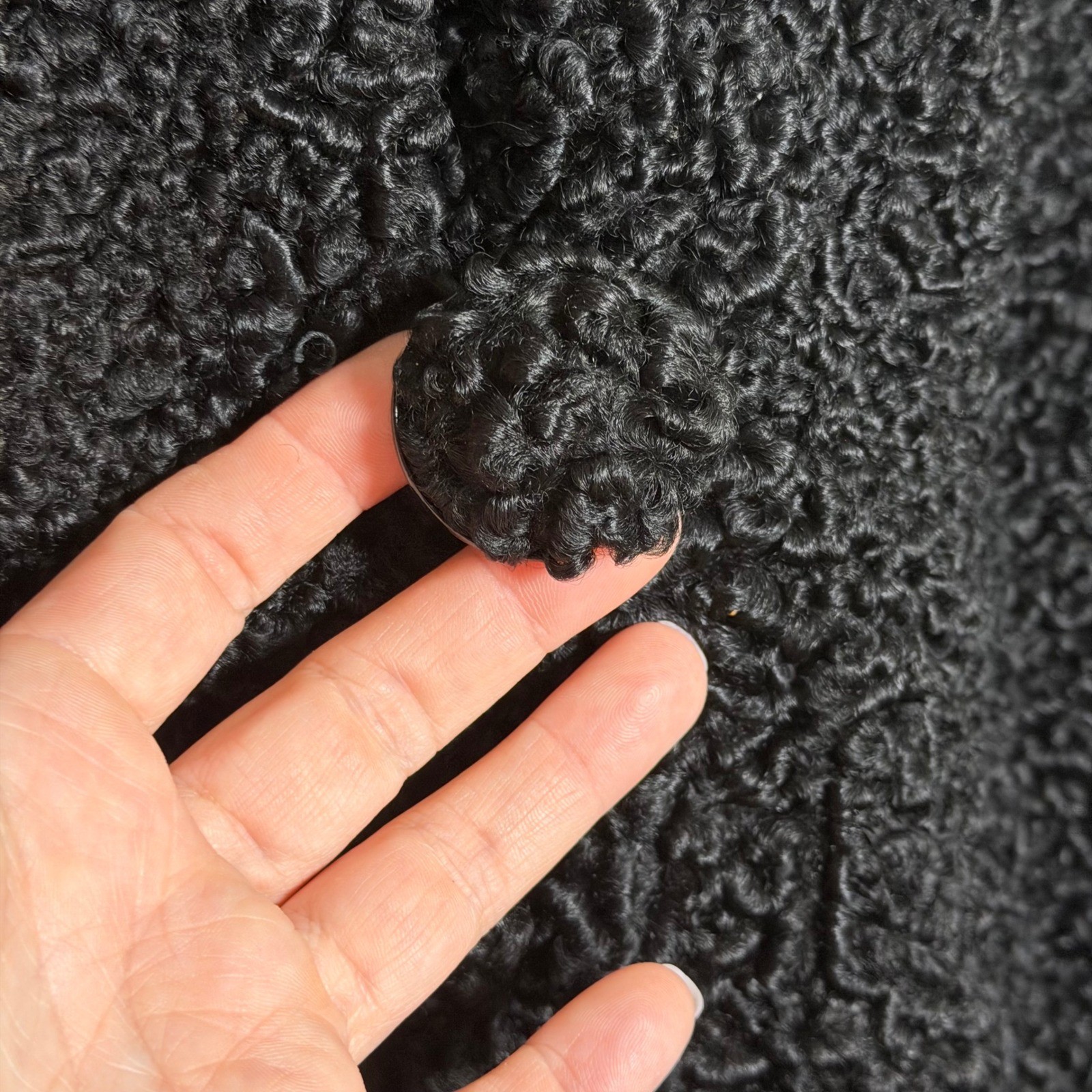 Eatons of Canada Vintage Persian Lamb Fur Coat Mink Collar Black 1017 Size 16