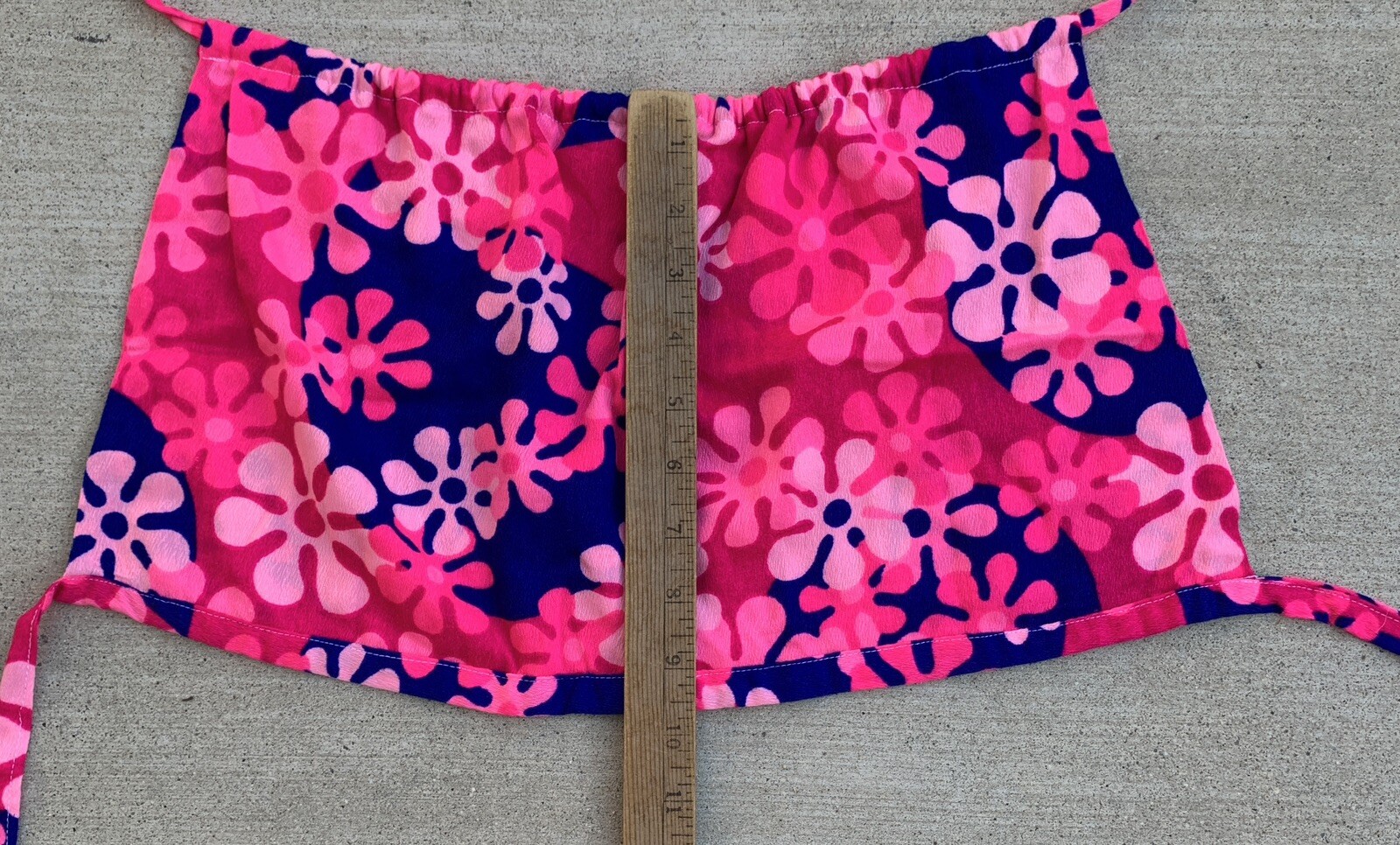 Vintage Halter Top Psychedelic Mod Hippie Chic Hawaii Floral Pink Blue Hippy