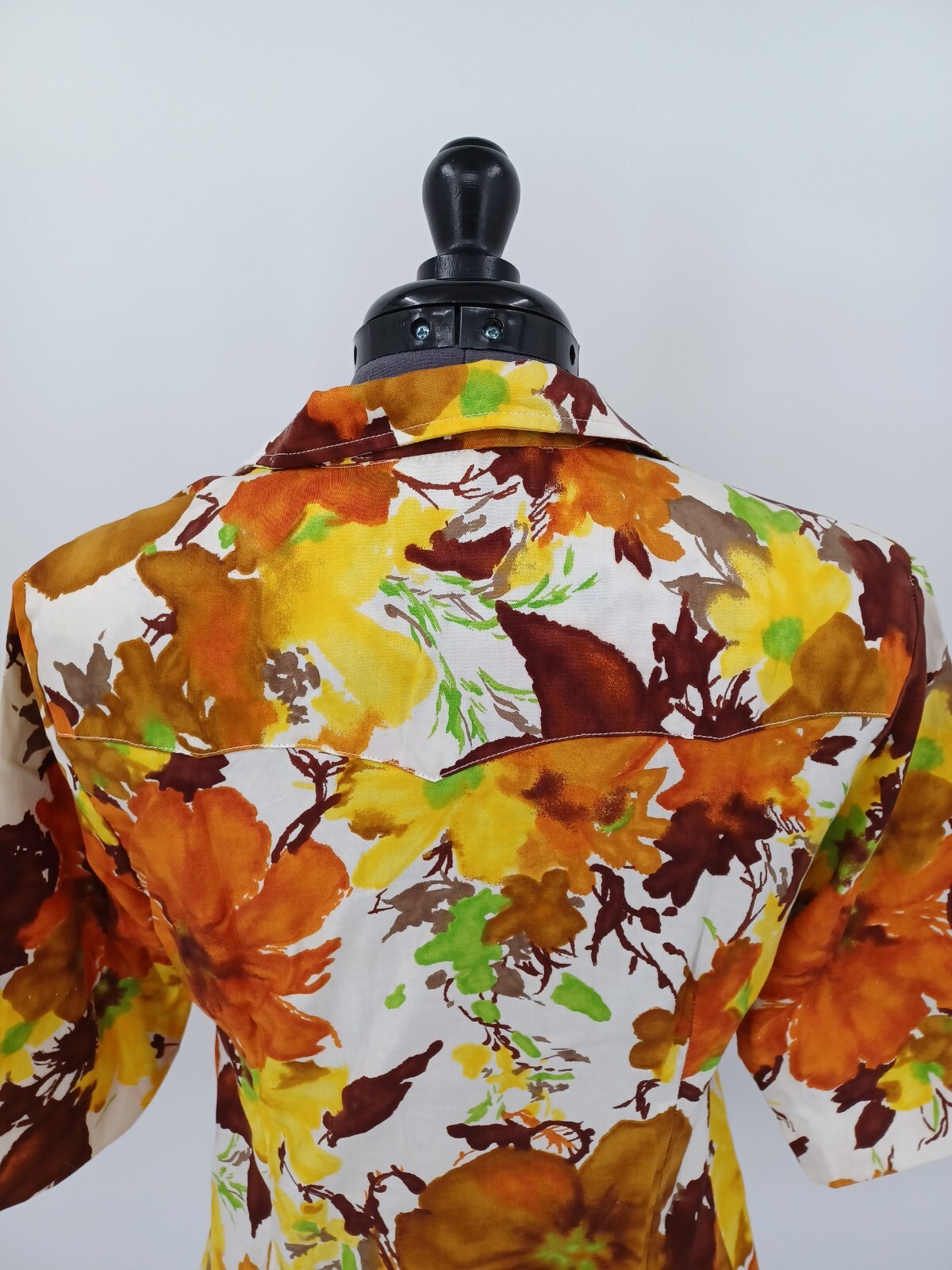 Vintage H BAR C Of California Ranchwear Multi-Color Floral Shirt Size 34