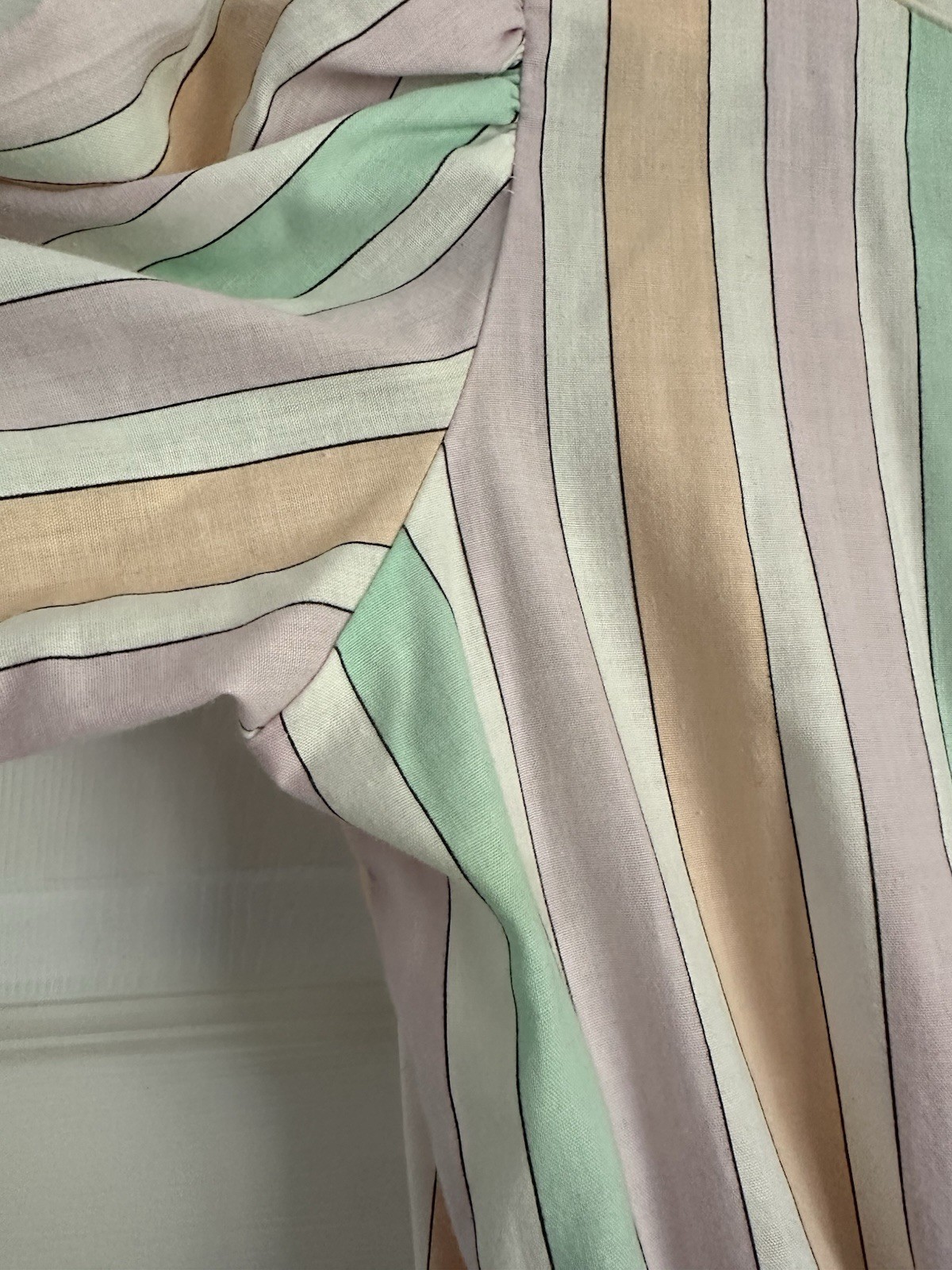 Vintage You Babes II Fritzi Dress Size 11 1970s 1980s Pastel Stripe Spring