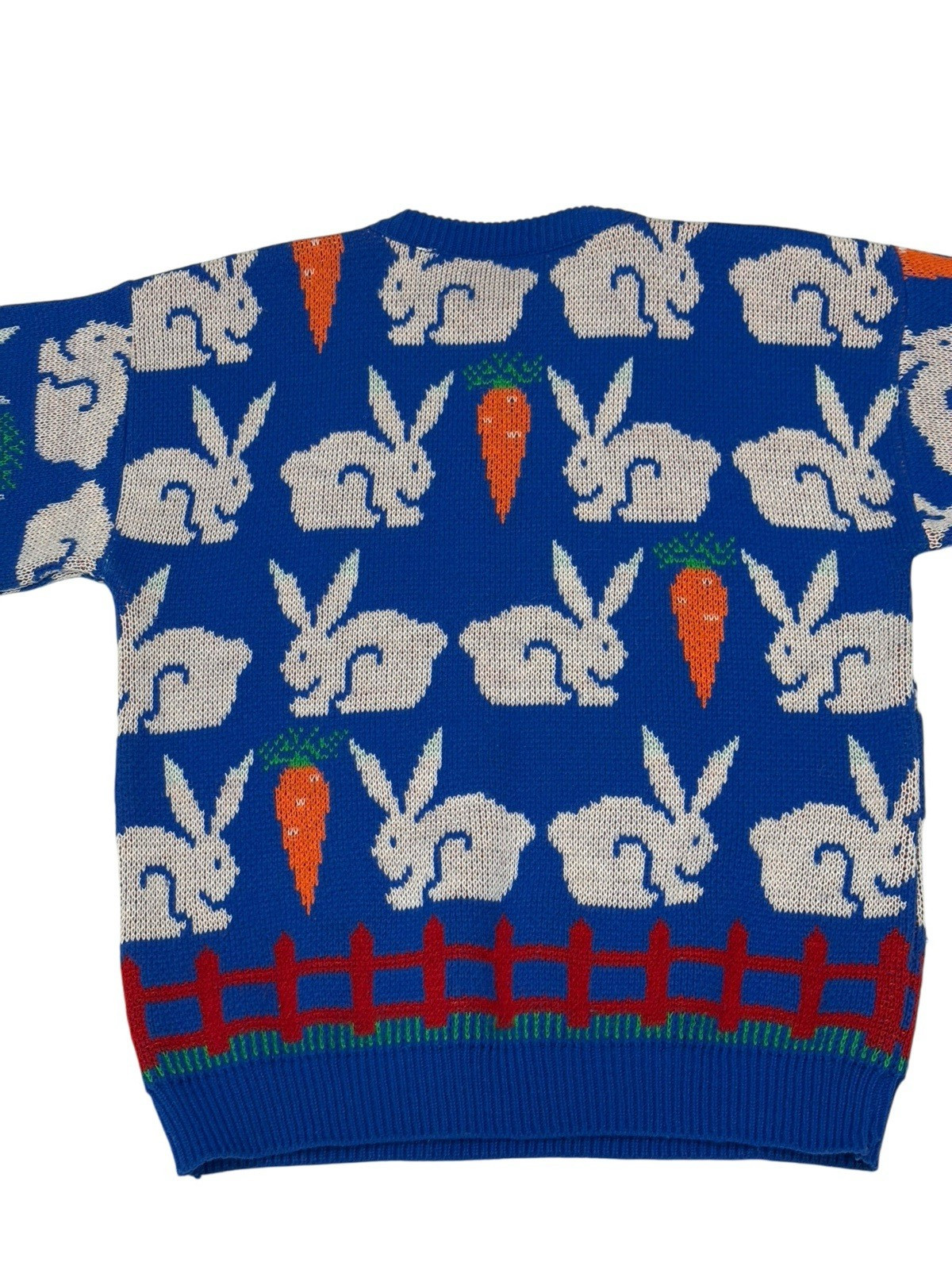 Jane Adams Bunny Carrot Knit Sweater Size M or L Acrylic Pullover Easter READ