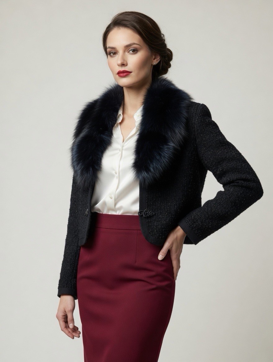 Pam Stewart Mink Fur Collar Vintage Jacket 50s-60s Excellent Condition