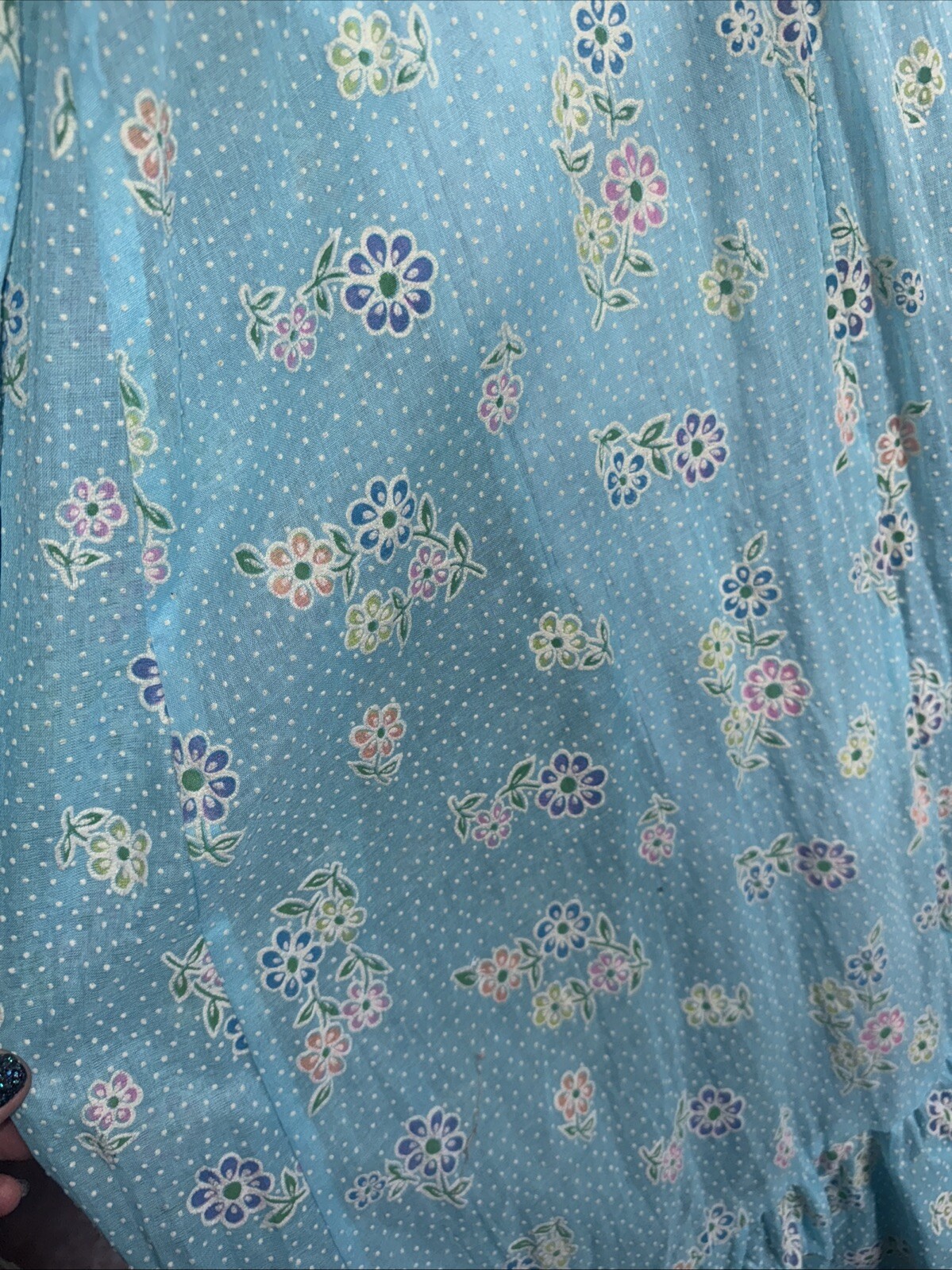 Vintage 1960s Flocked Floral Puff Sleeve Maxi Dress By Montgomery Ward Size 9/10