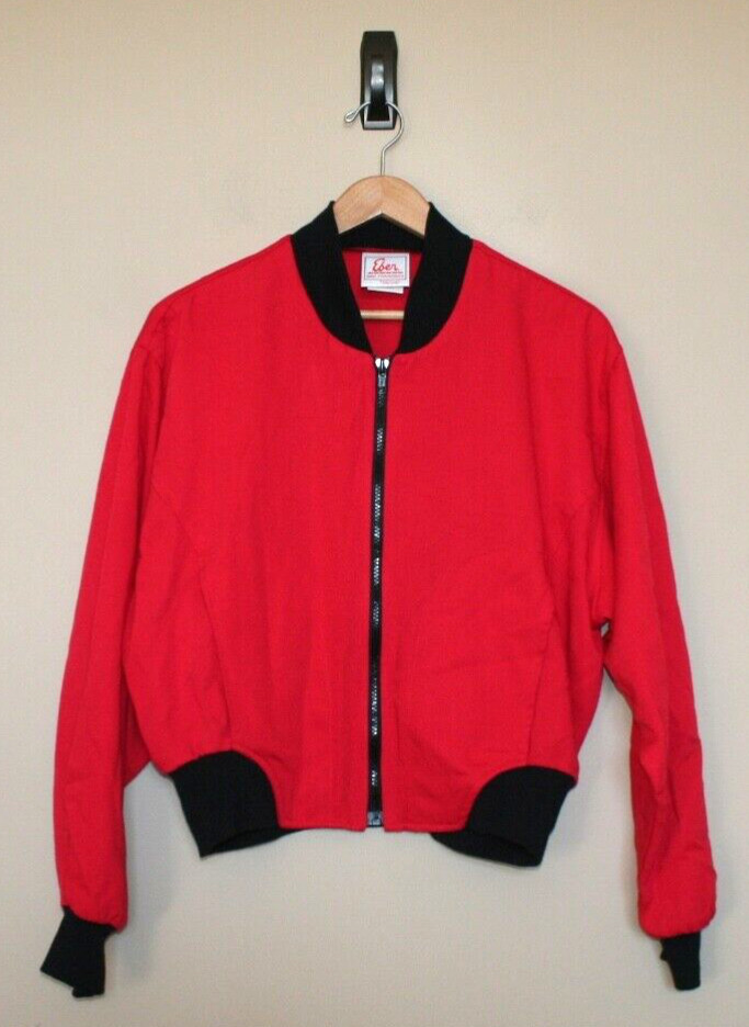 Vintage Jacket Bomber Eber Lightweight Zip Womens Size Medium 8 10 80s 90s