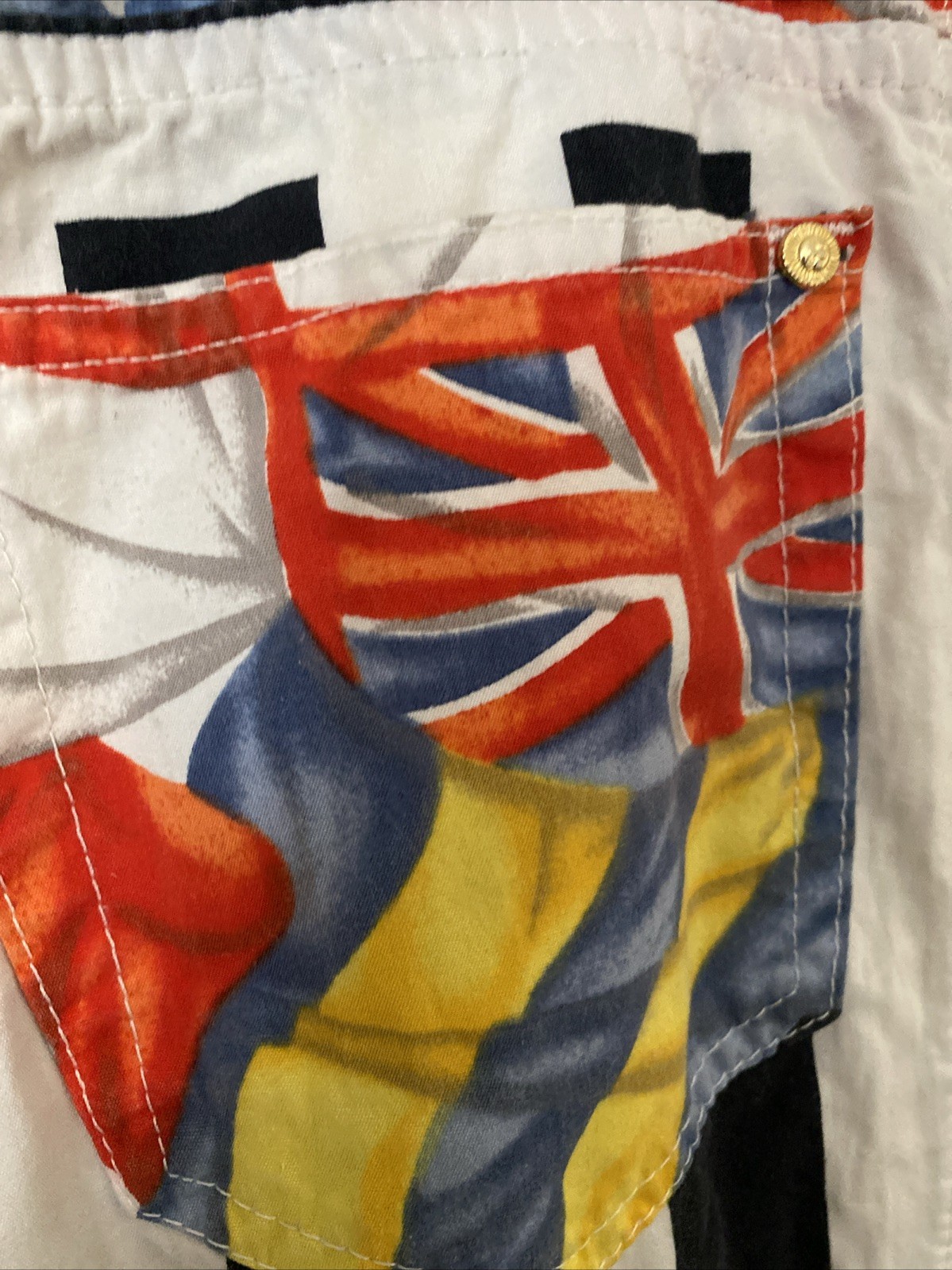 Vintage 90s Gianni VERSACE COUTURE Jeans Flags USA England Medusa Rare