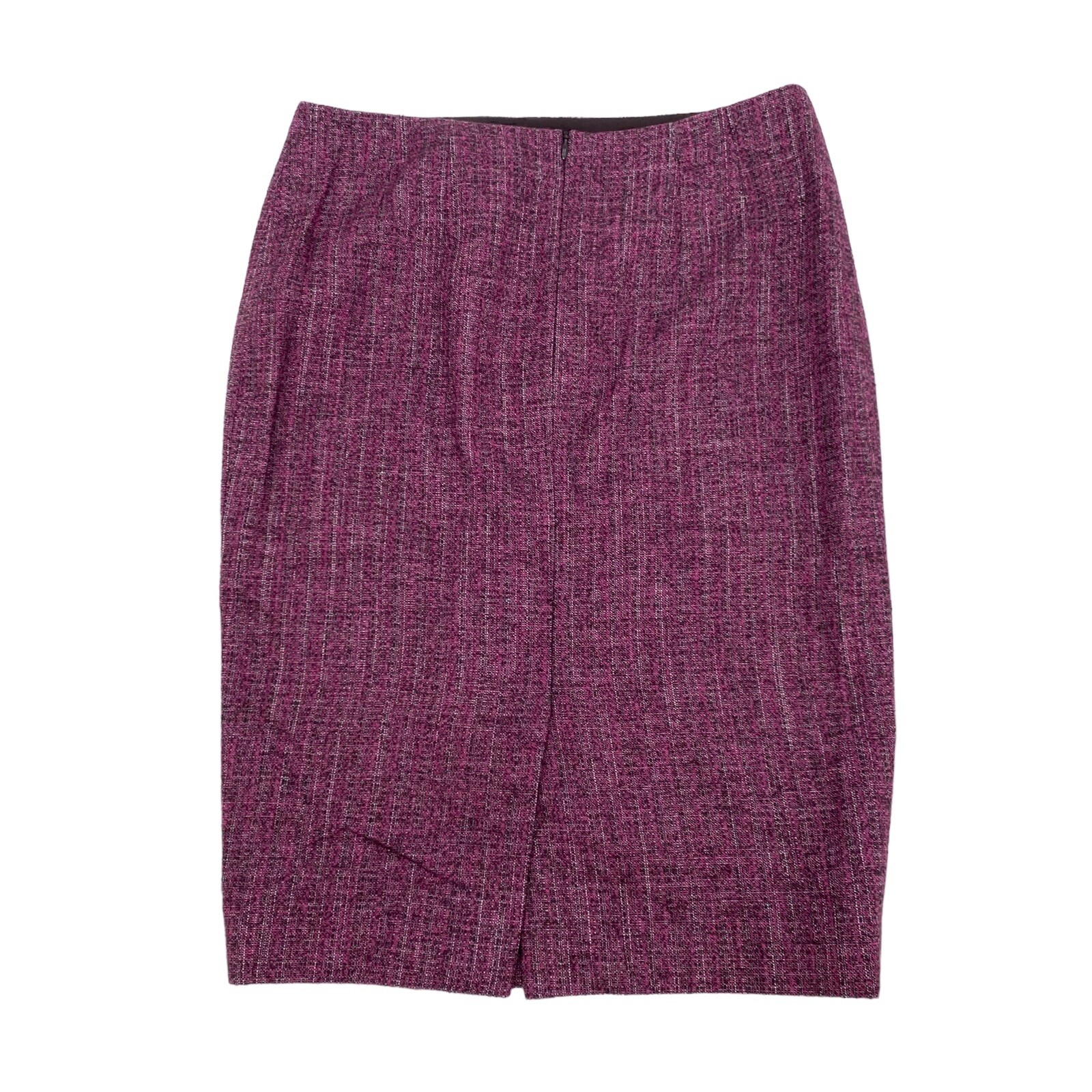 ESCADA Pencil Skirt Size 36 Wool Silk Purple Tweed Lined Chic Career