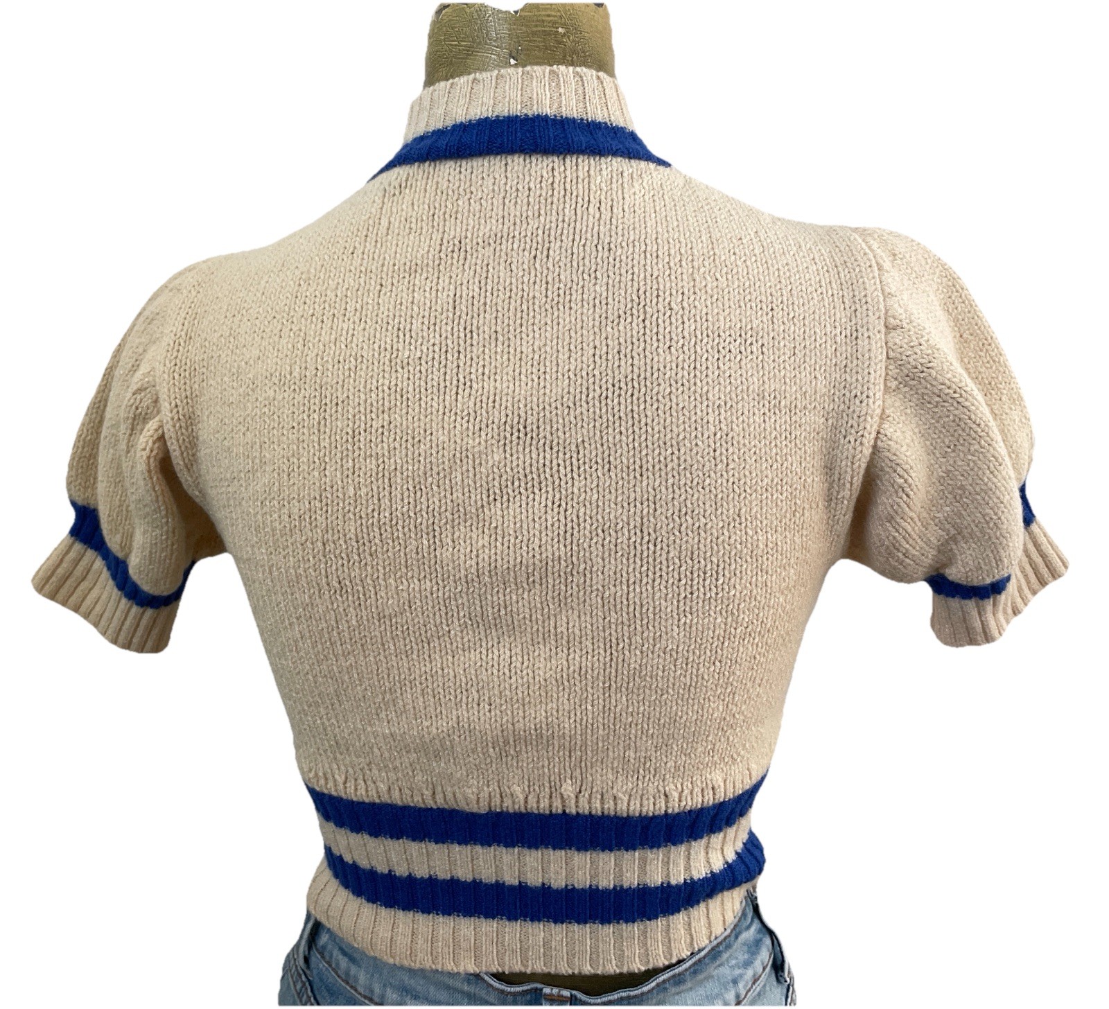 ST. JOHN KNITS Vintage Marie St. John Santana Knit CROP TOP XS / S Needs Repair
