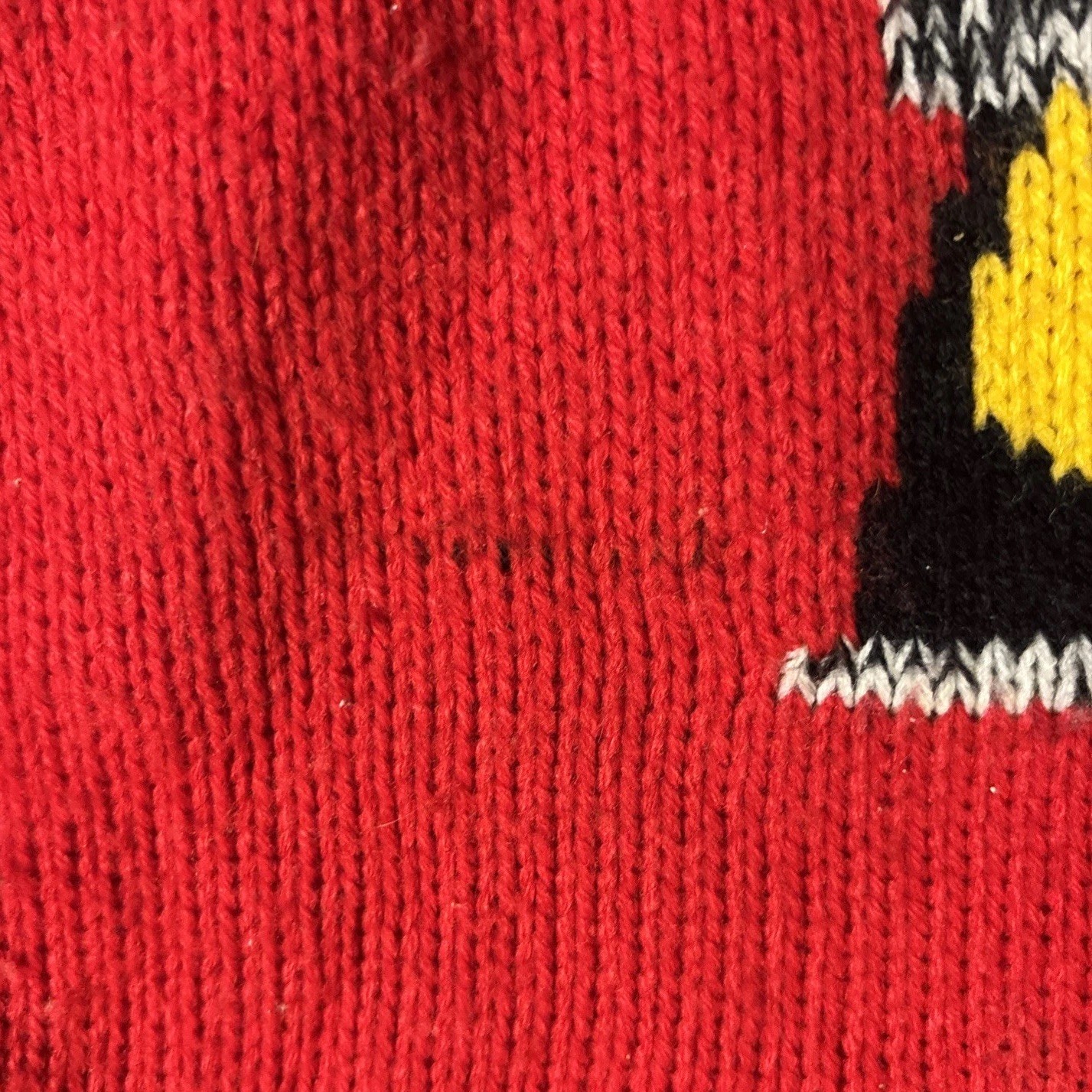 Vintage Novelty Knit Rabbit Dog Sweater Red | Youth XL / Adult XS | Cut Tag