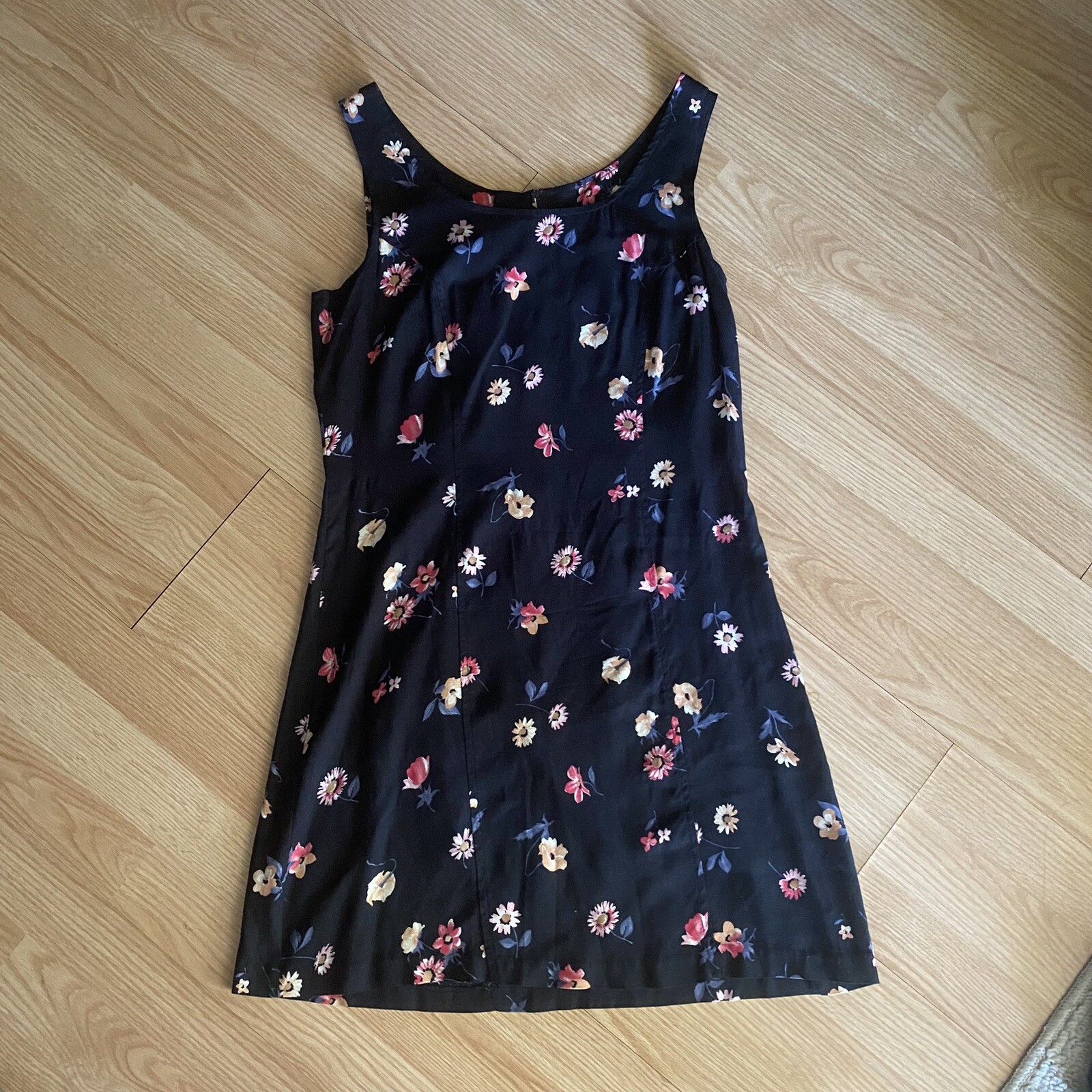 Vintage Star City Clothing Co. Dark Floral Sheer Mini Dress Medium